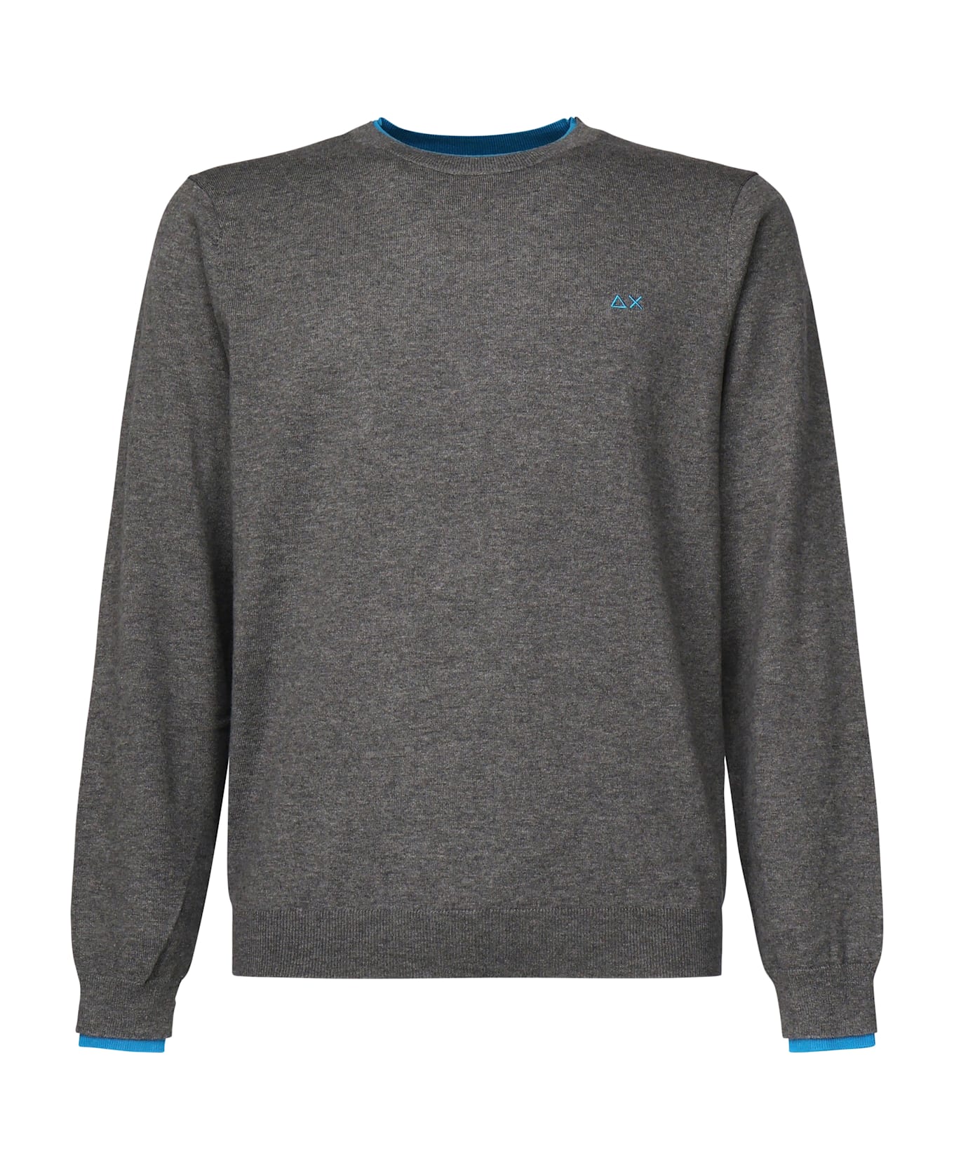 Sun 68 Sweater With Contrasting Logo - Grey