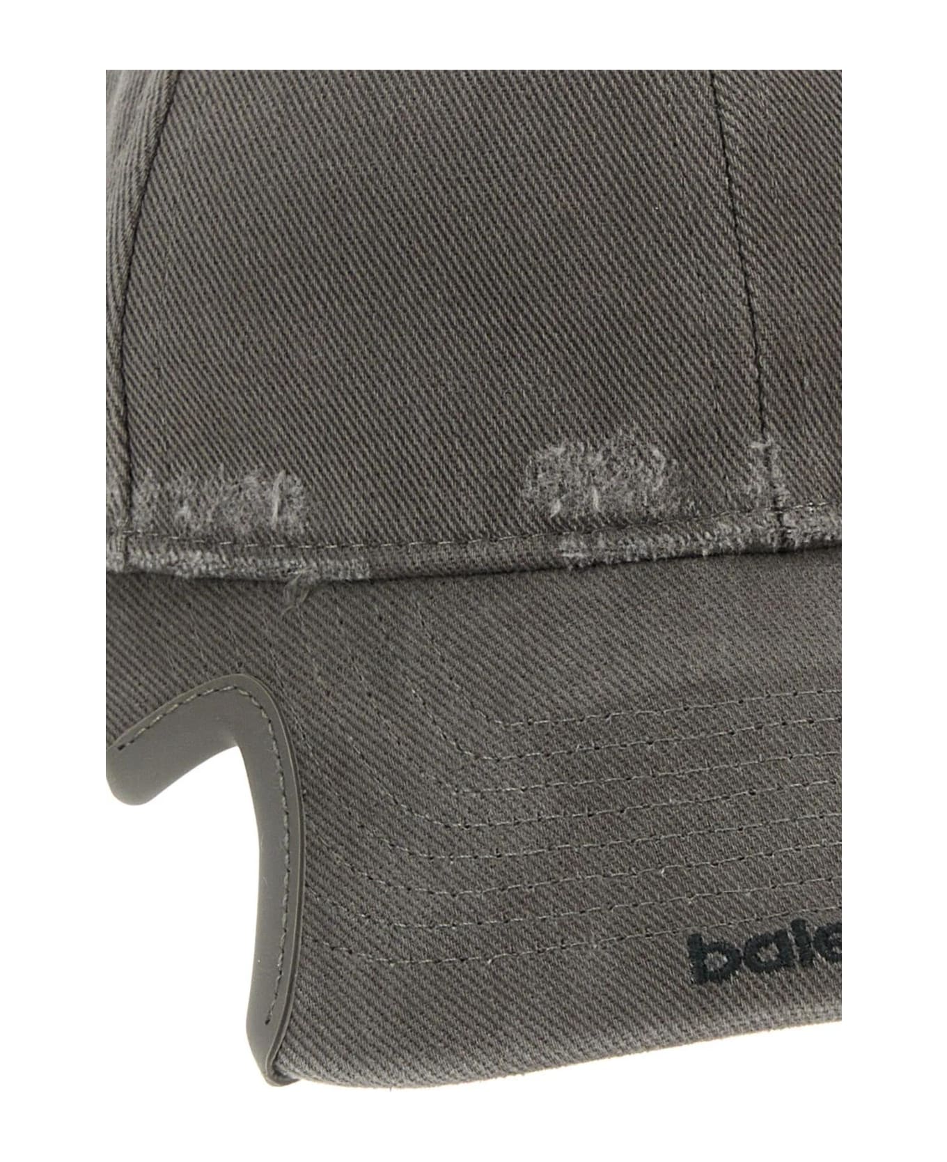 Balenciaga Dark Grey Drill Baseball Cap - Grey