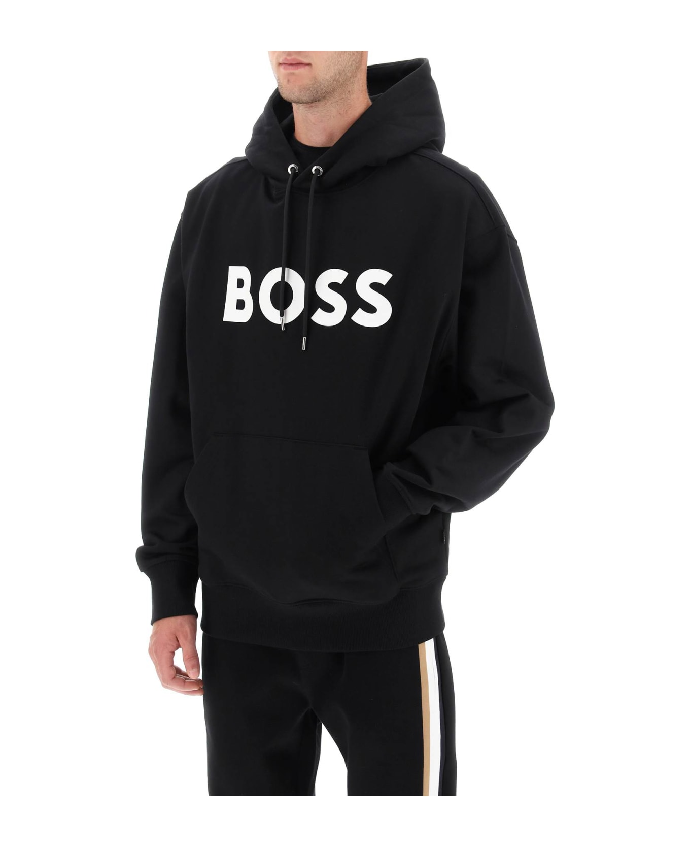 Hugo Boss 'sullivan' Logo Hoodie - Black フリース