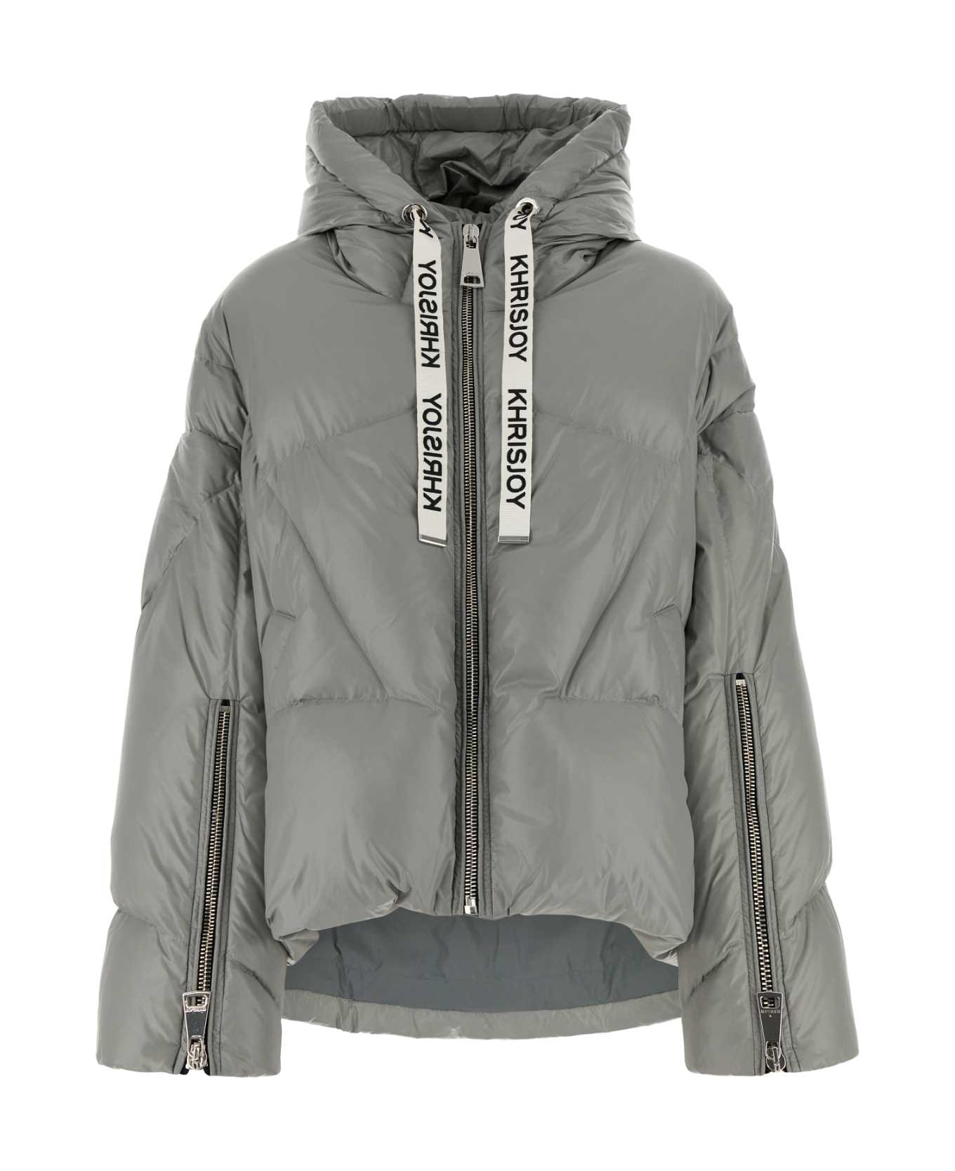 Khrisjoy Grey Nylon Down Jacket - SILVER