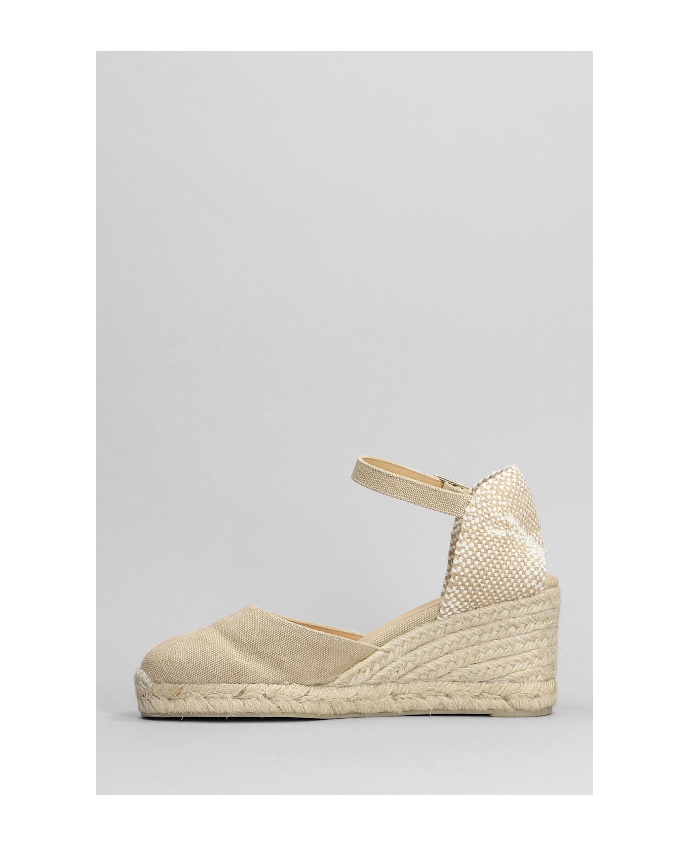 Castañer Carol 6-002 Wedges In Beige Canvas - beige