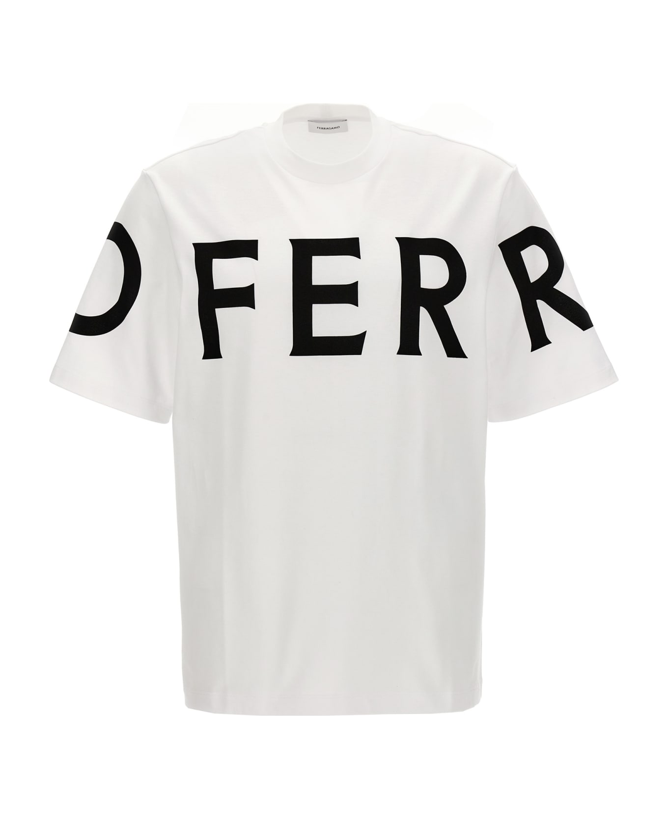 Ferragamo Logo Print T-shirt - White/Black