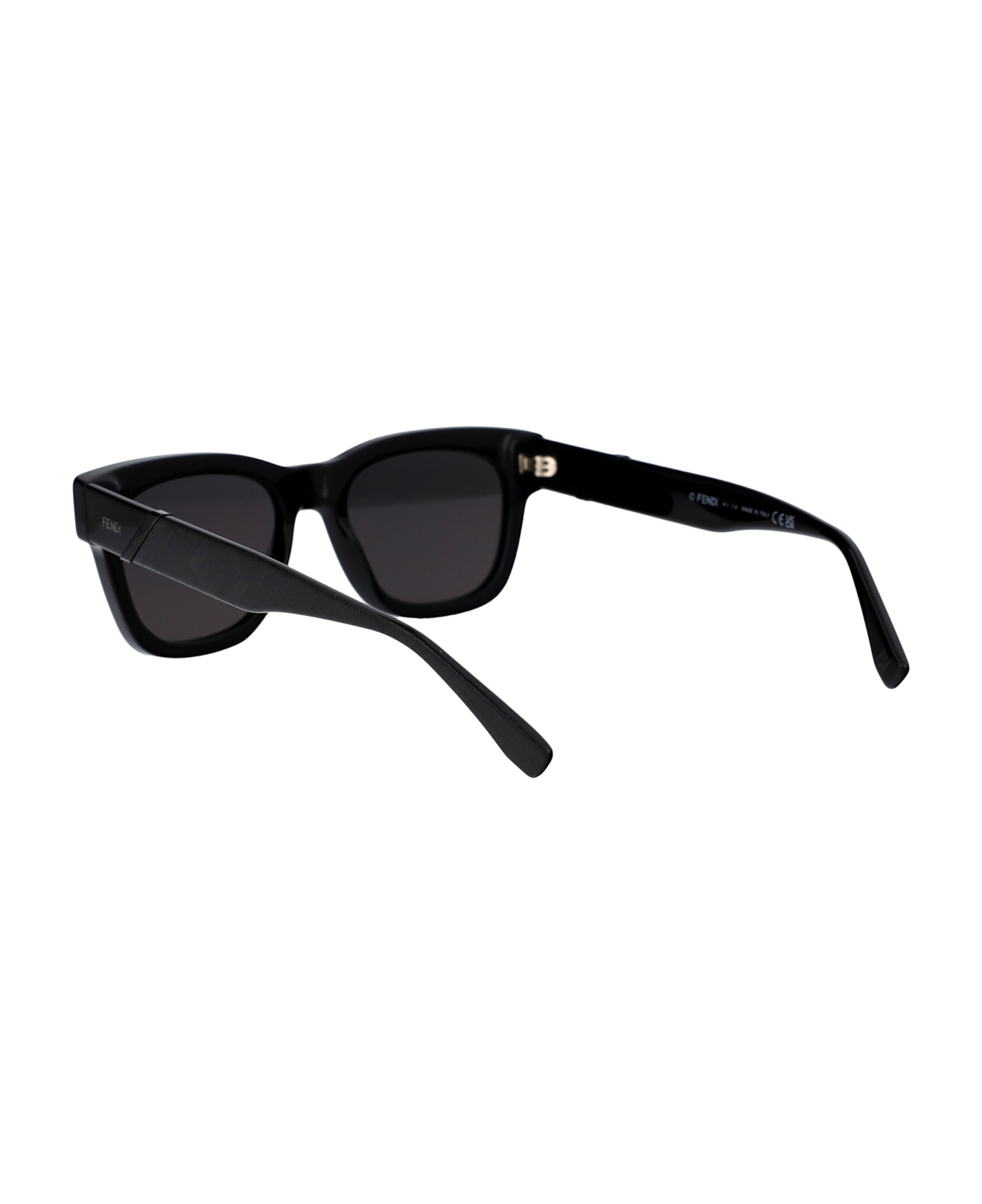 Fendi Eyewear Fendi Diagonal Sunglasses - 01A SHINY BLACK / SMOKE