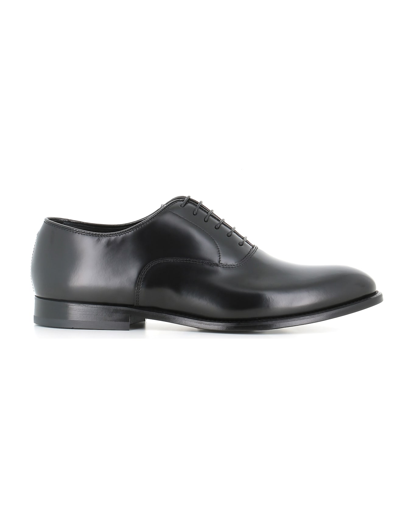 Doucal
s Black Leather Oxford Shoes - Black