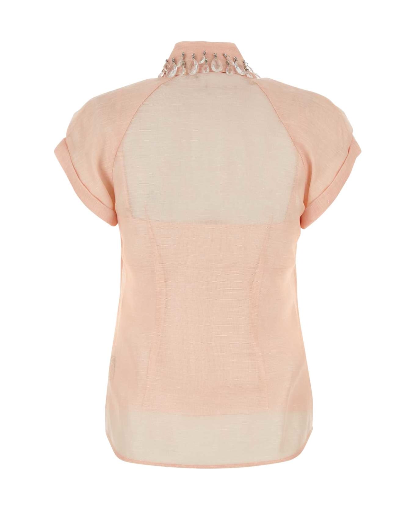 Zimmermann Pink Linen Blend Matchmaker Shirt - PINK