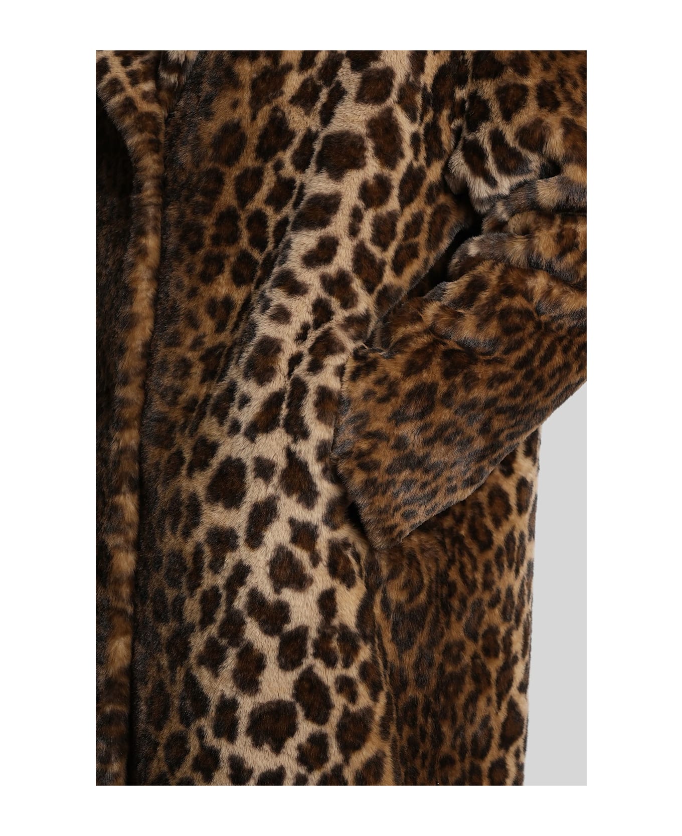 MC2 Saint Barth Rouge Fur Coat In Animalier Polyester - Animalier コート