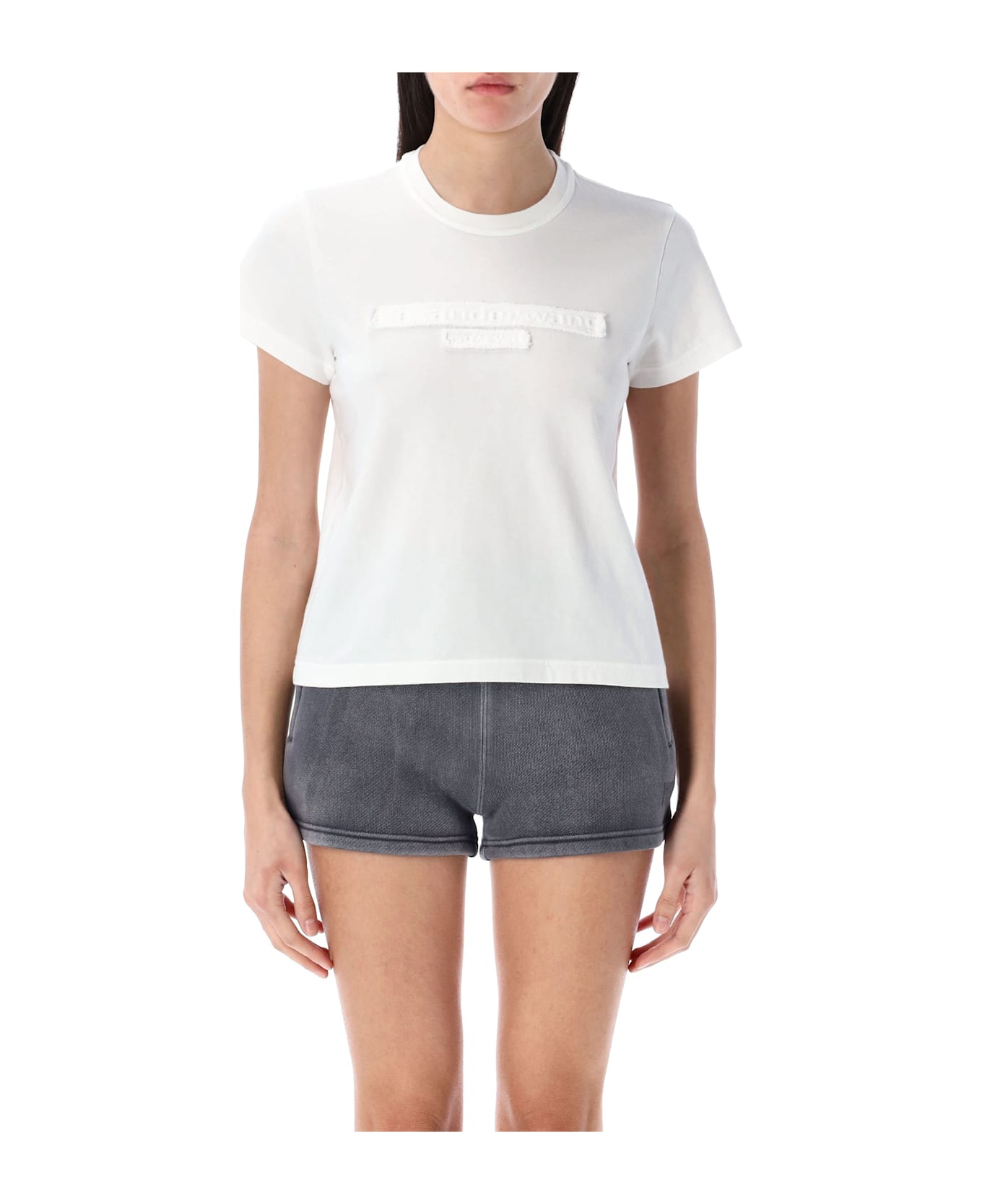 Alexander Wang Distressed Logo T-shirt - WHITE