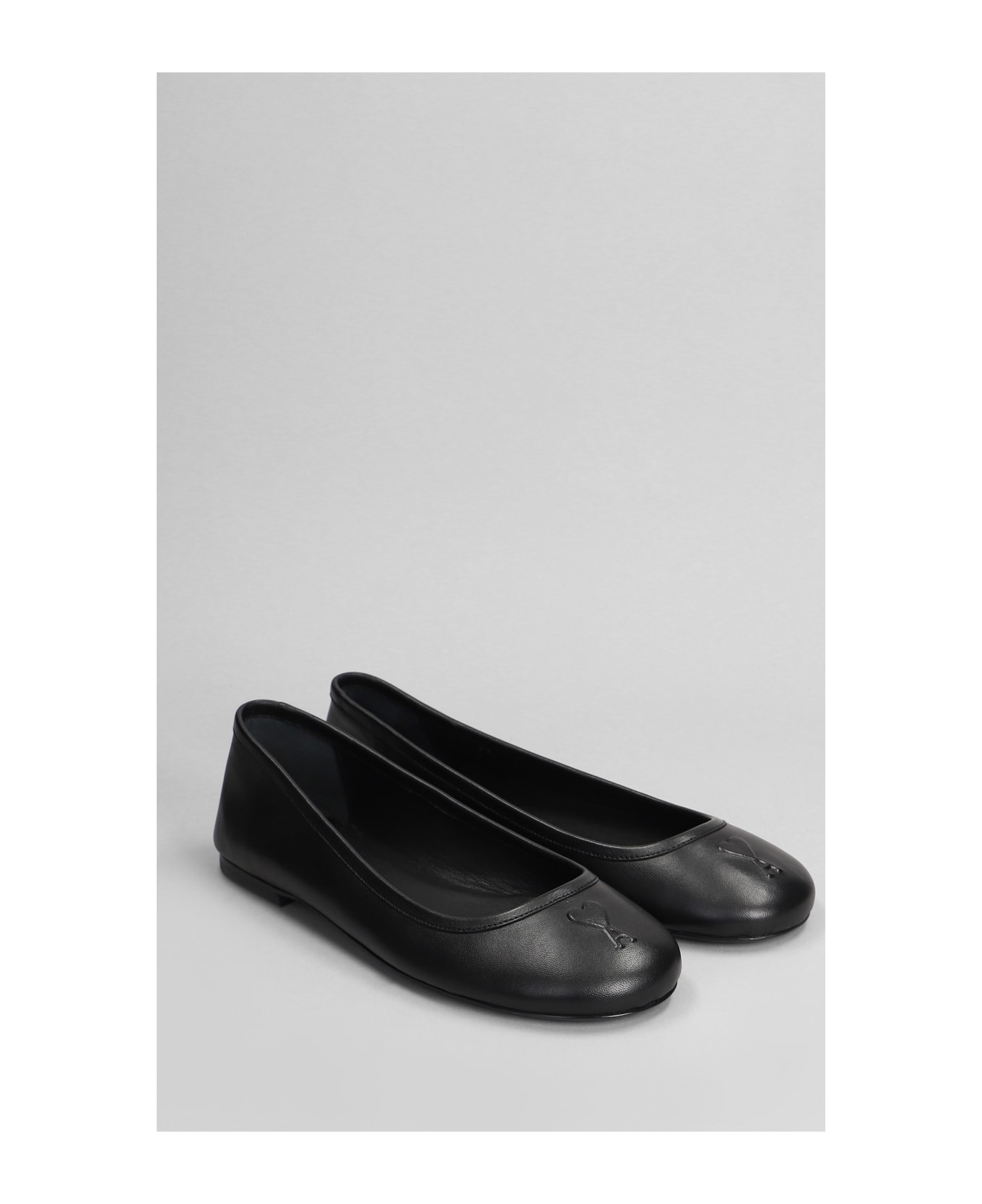 Ami Alexandre Mattiussi Ballet Flats In Black Leather - black