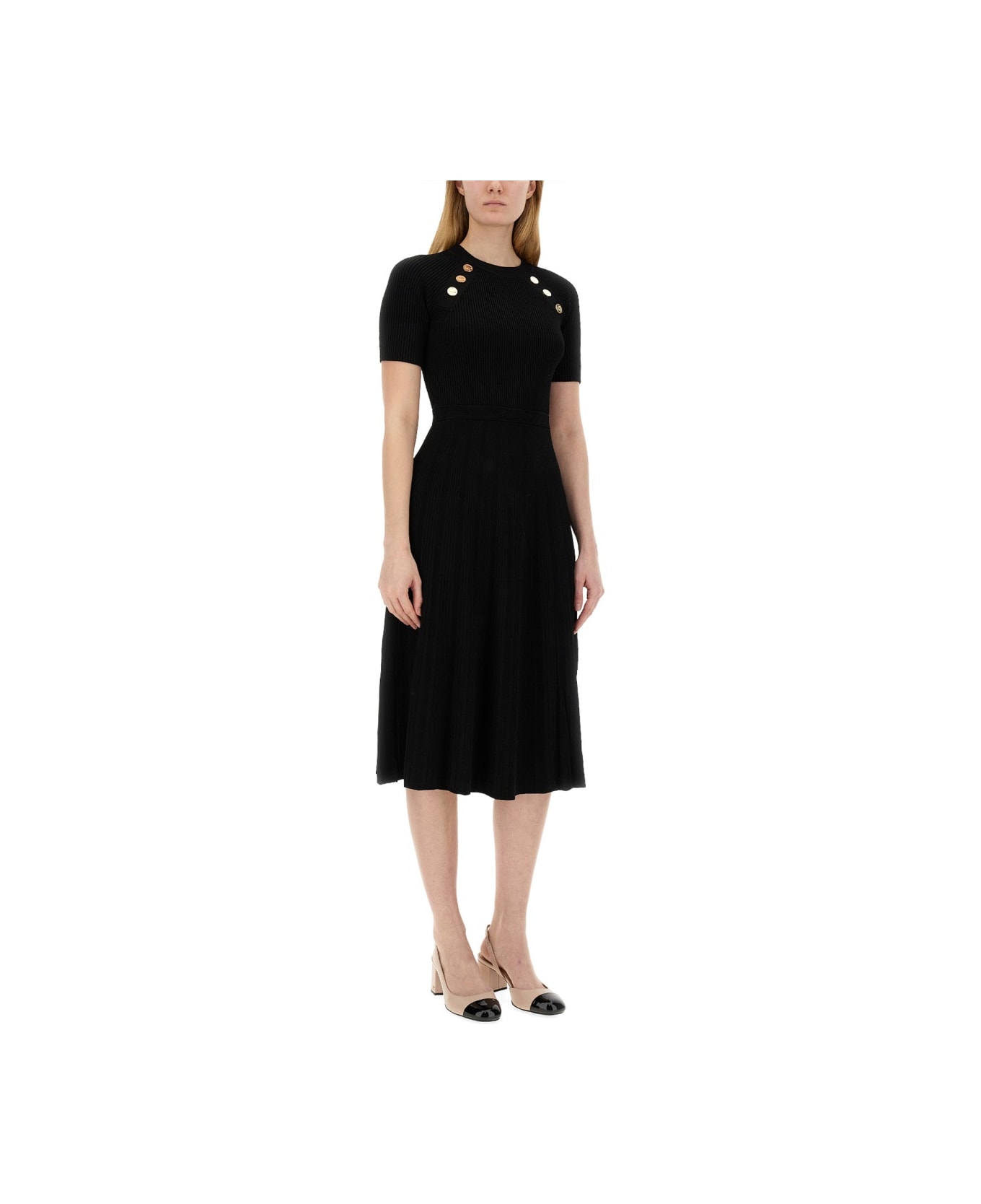 Michael Kors Stretch Knit Longuette Dress - BLACK ワンピース＆ドレス