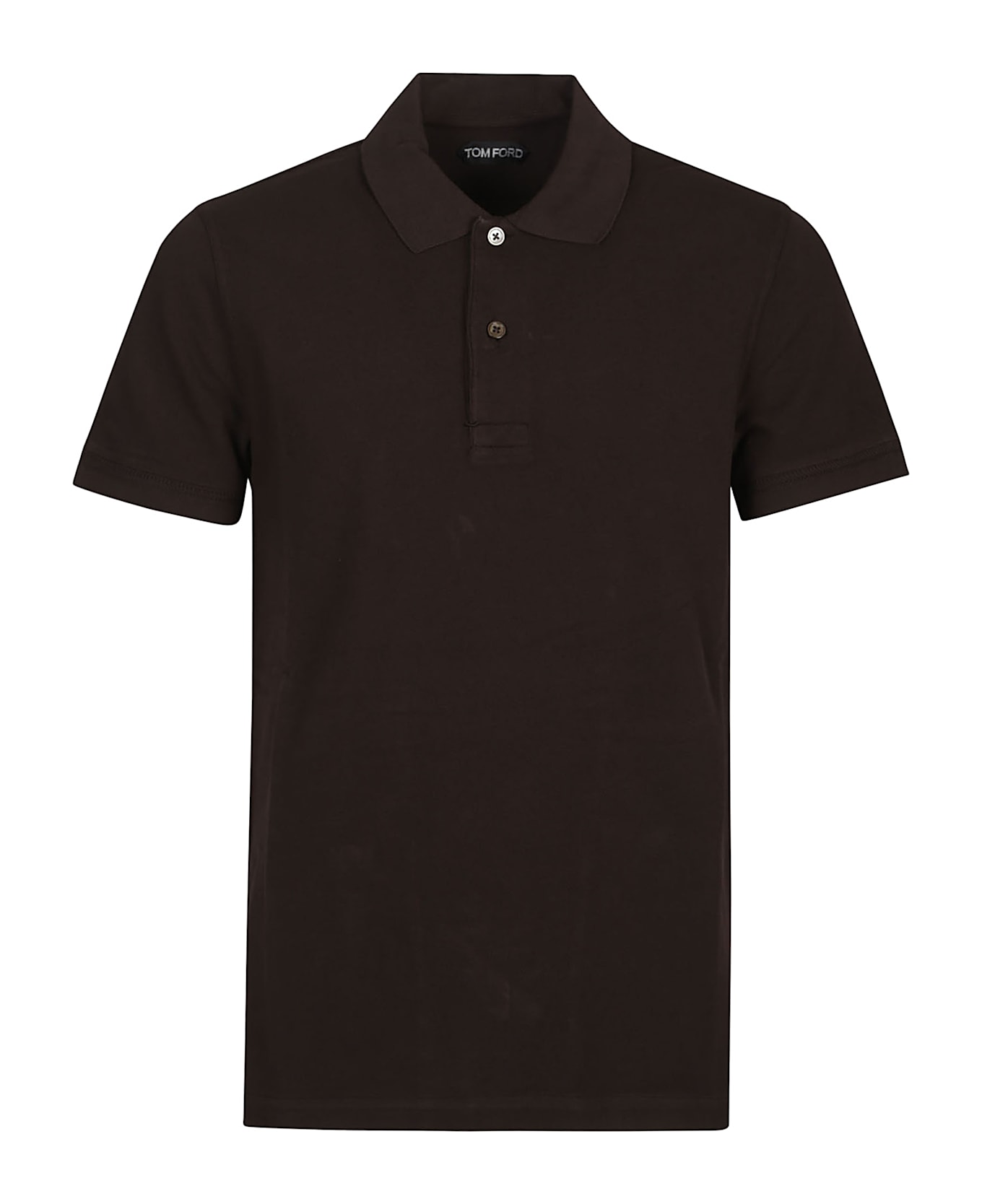 Tom Ford Tennis Piquet Polo Shirt - Dark Brown