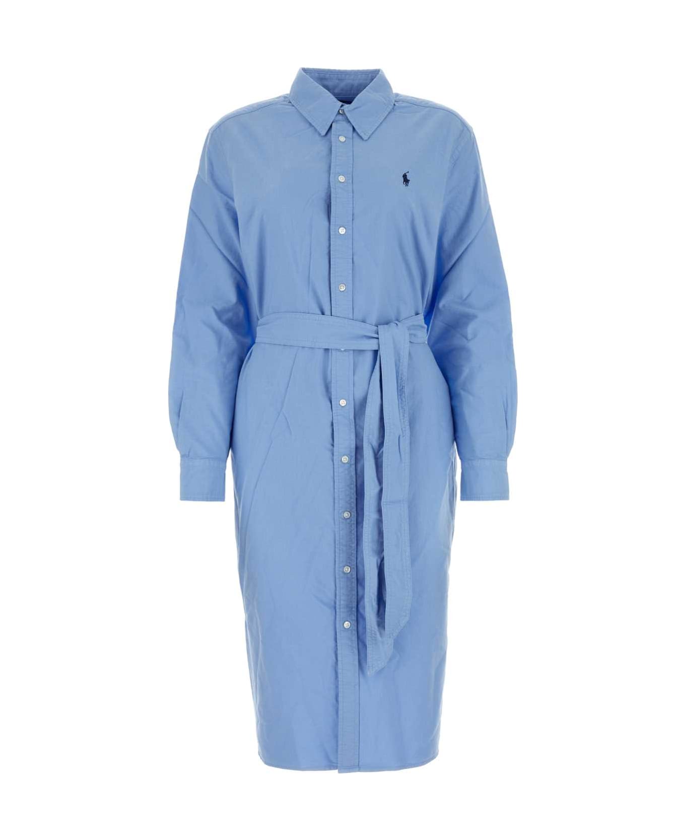Polo Ralph Lauren Cerulean Blue Oxford Shirt Dress - LIGHTBLUE