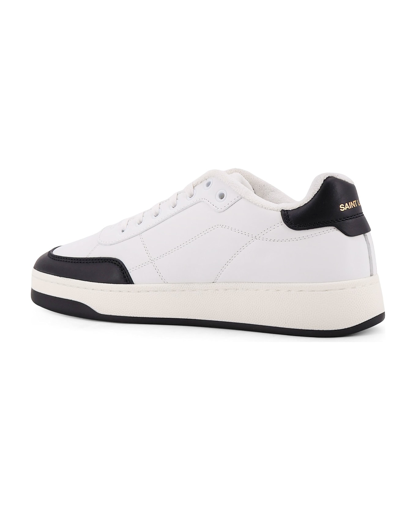 Saint Laurent Sl/61 Sn Leather Sneakers - Blanc Optique/Nero