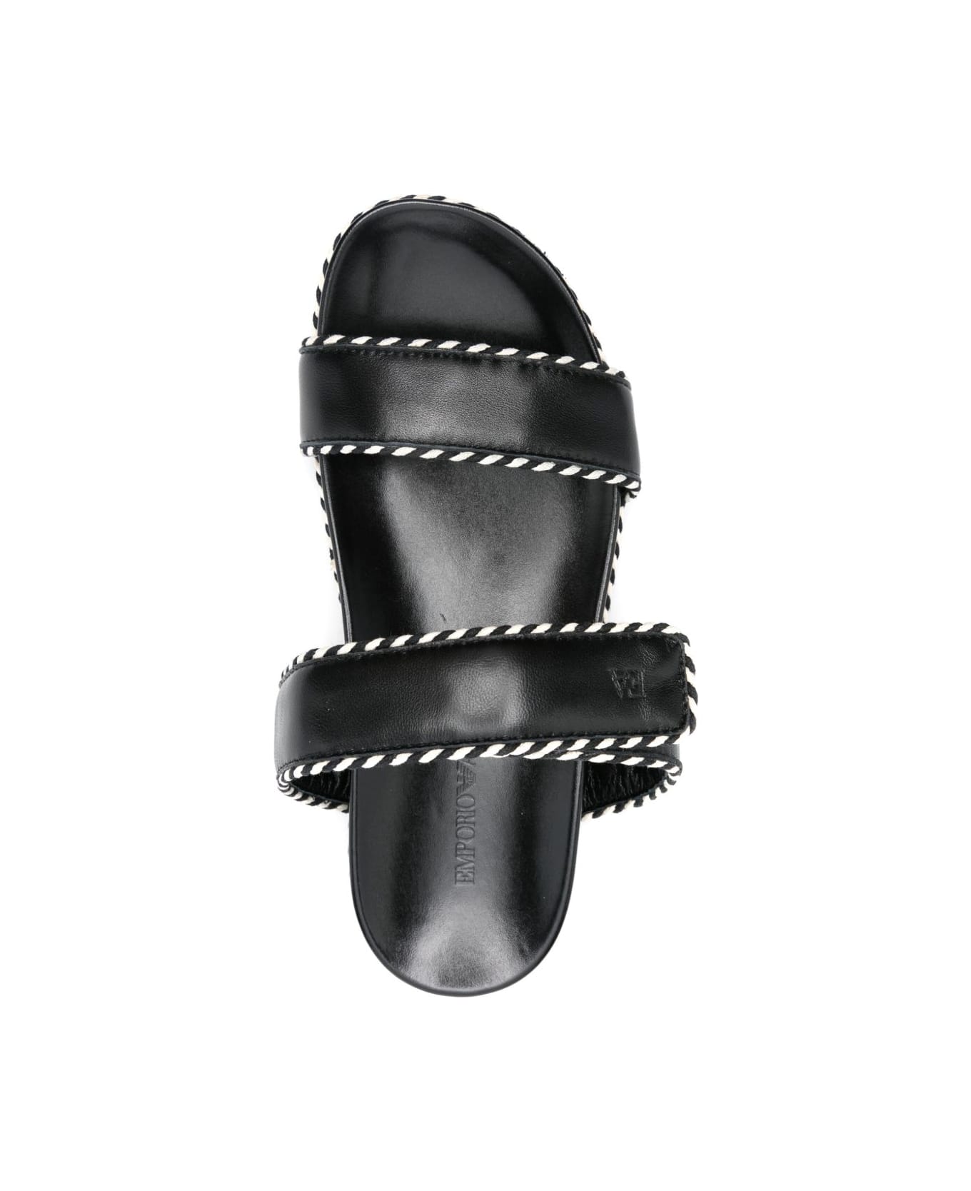 Emporio Armani Leather Sandals - Black