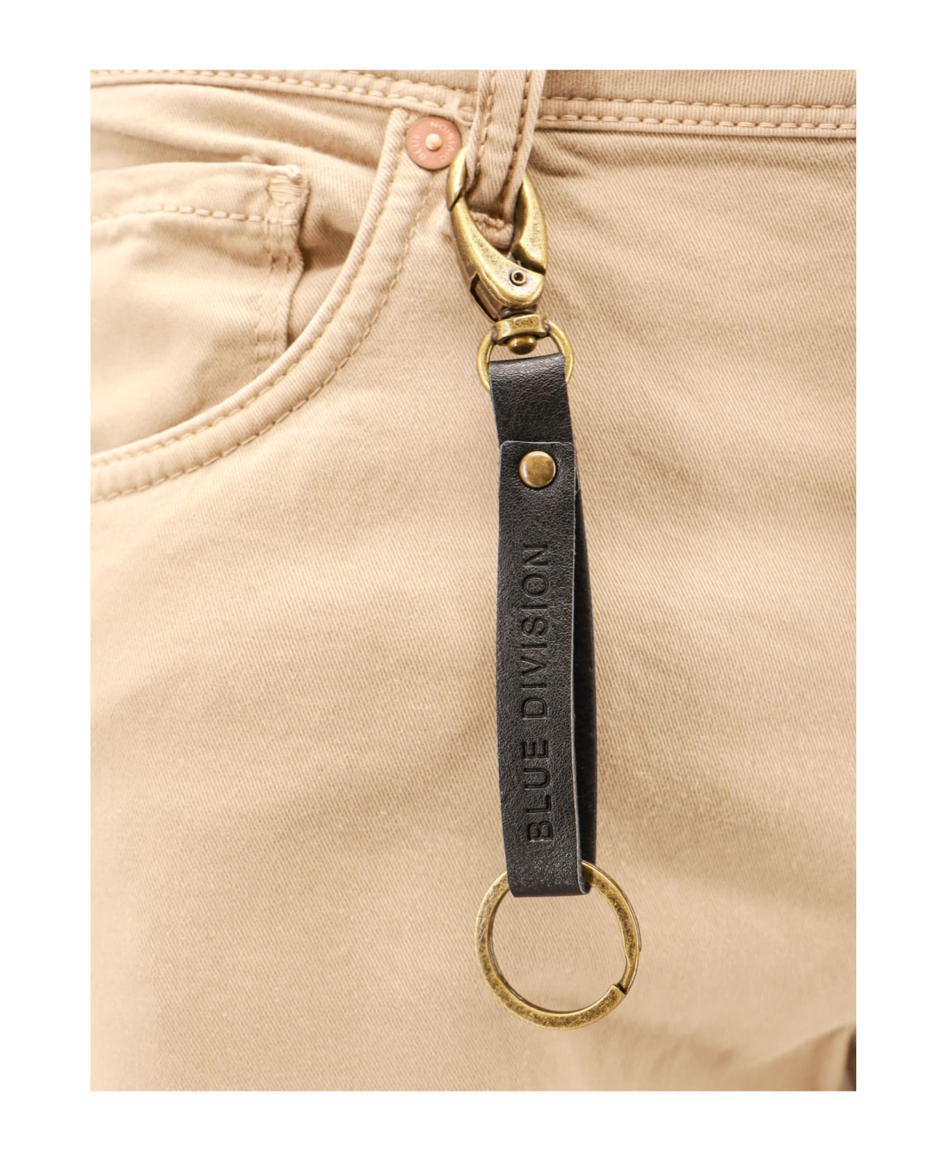 Incotex Stretch Cotton Trouser With Back Suede Logo Patch - Beige