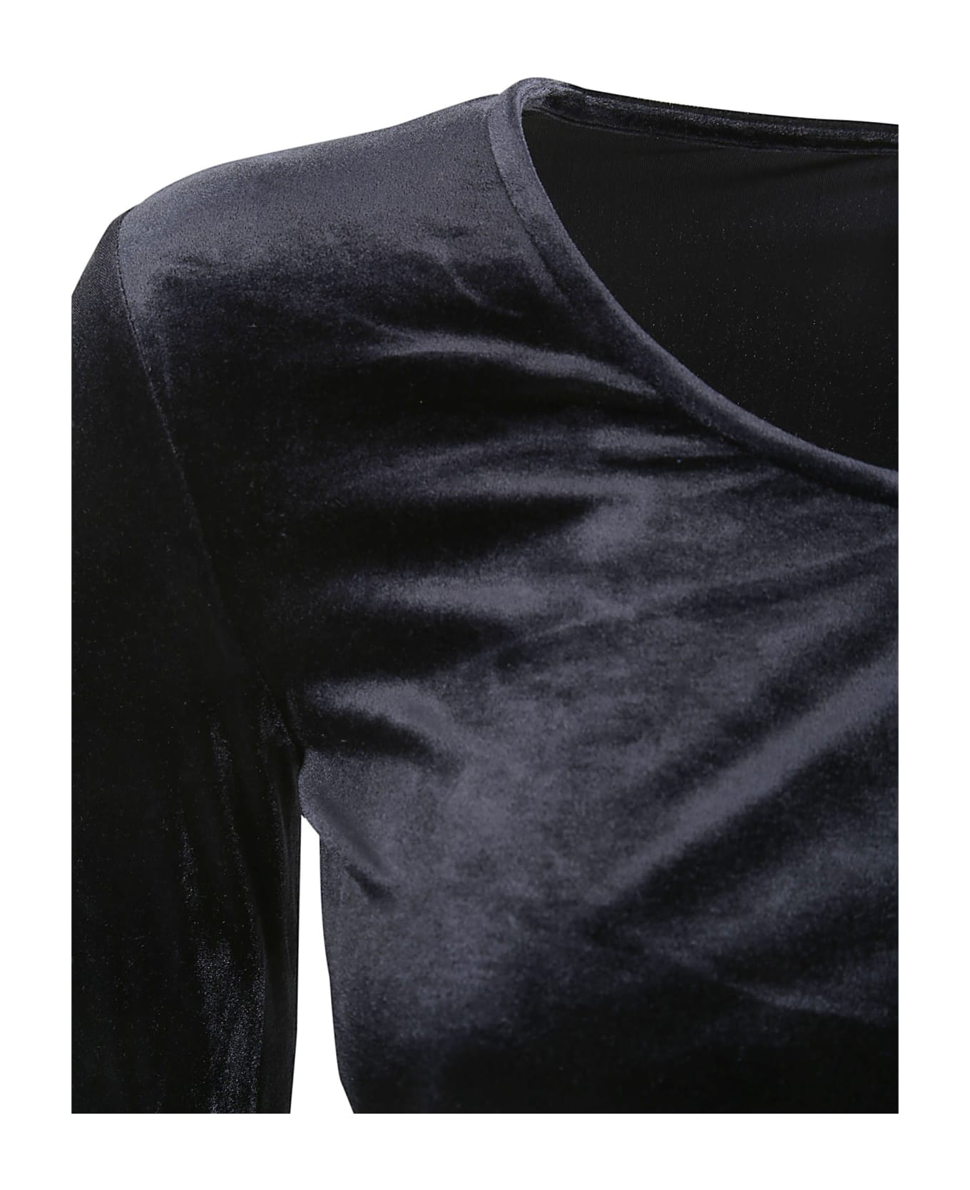 VETEMENTS Extreme Flared Velvet Top - BLACK Tシャツ