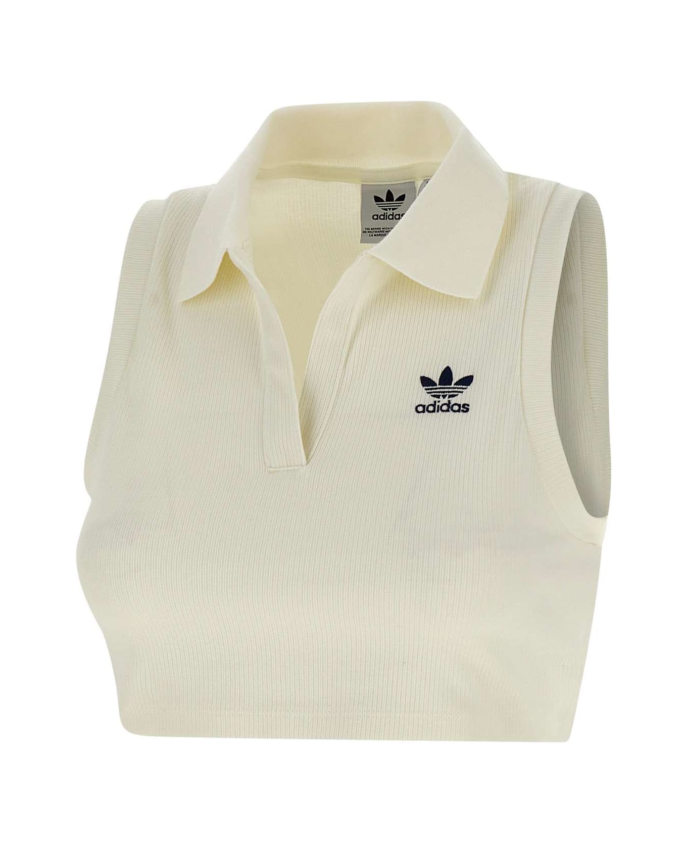 Adidas Cotton And Viscose Top - WHITE