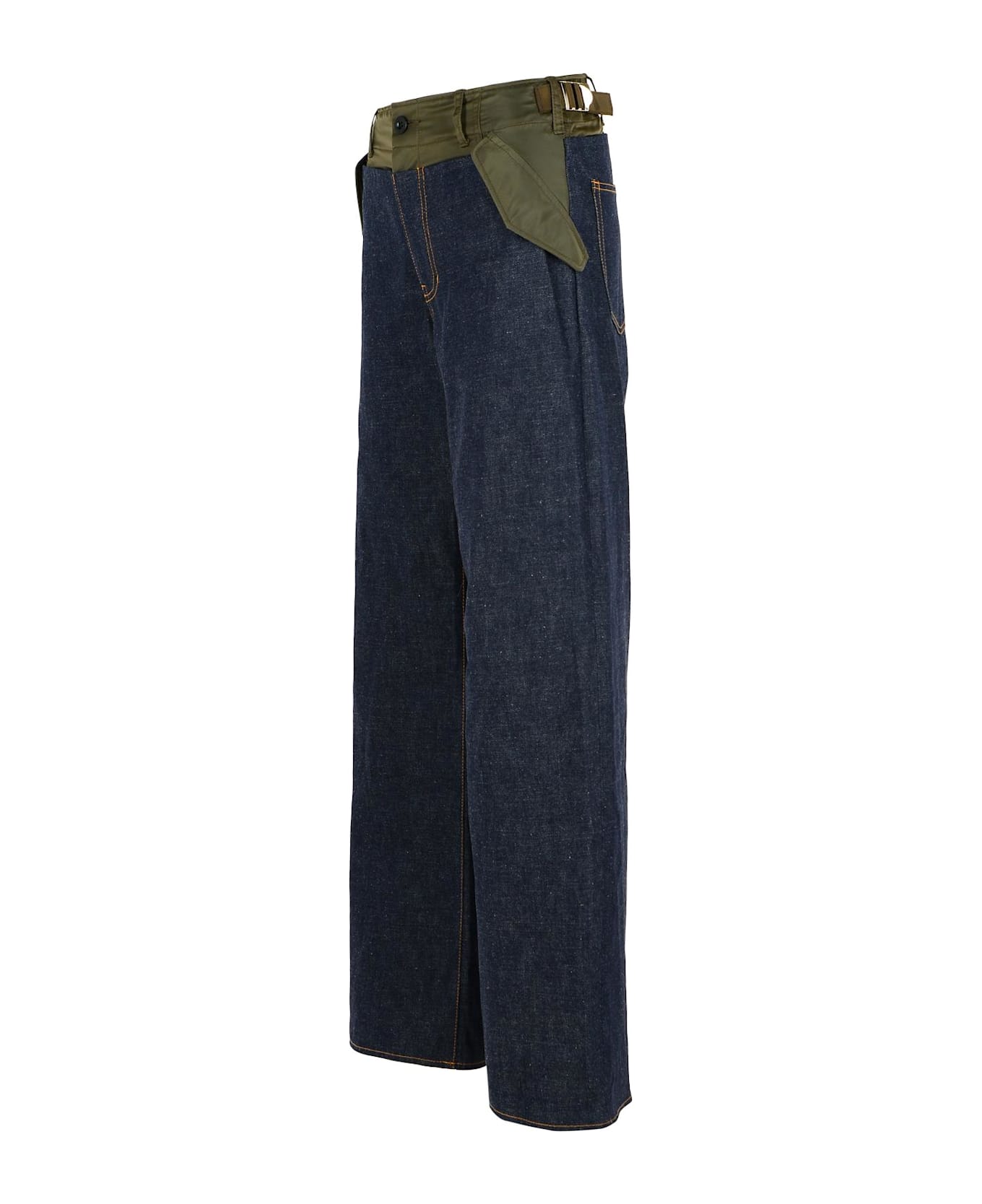 Sacai Blue Cotton Jeans - INDIGODKHAKI