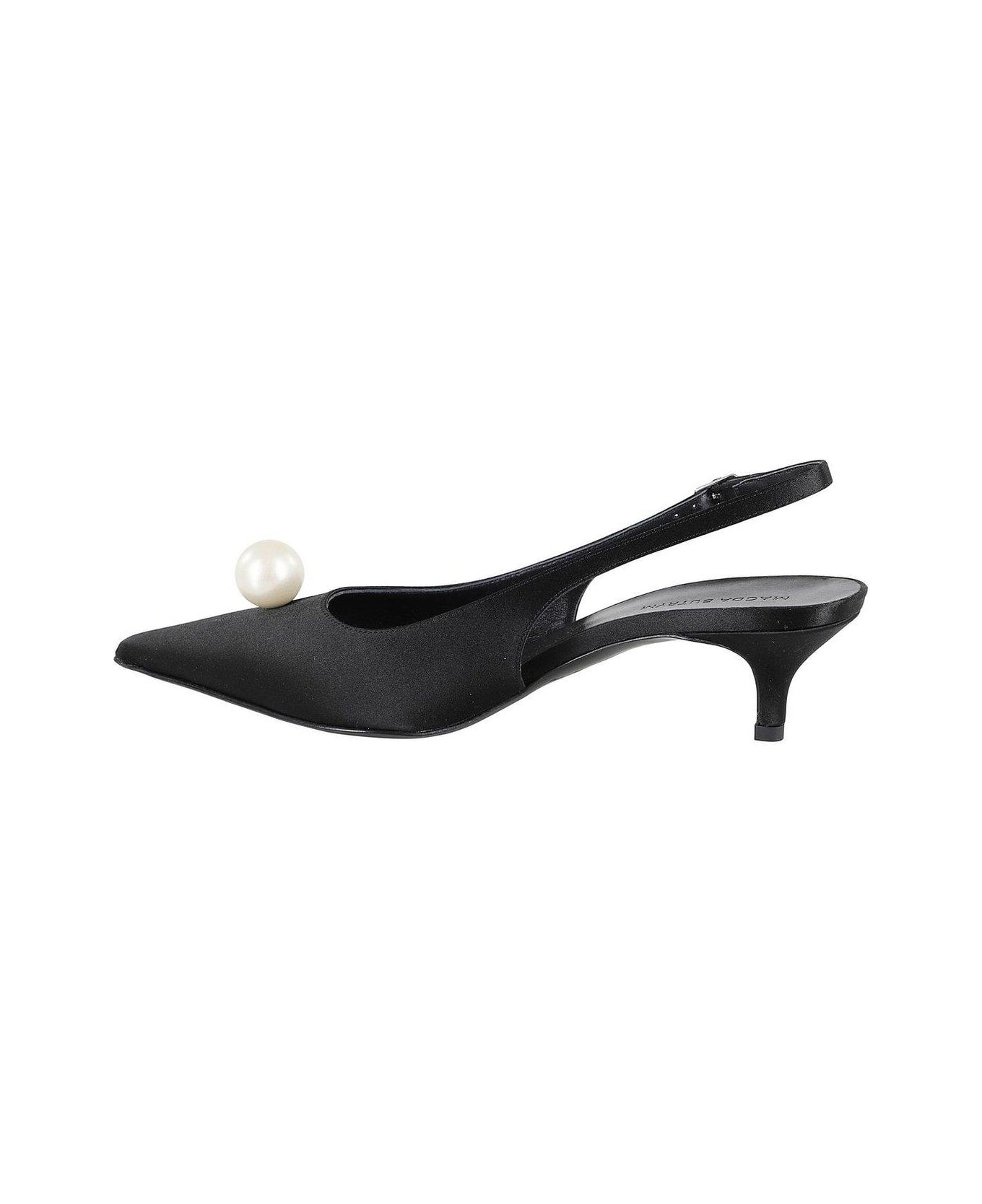 Magda Butrym Magda Burtym Embellished Slingback Satin Pumps - Black