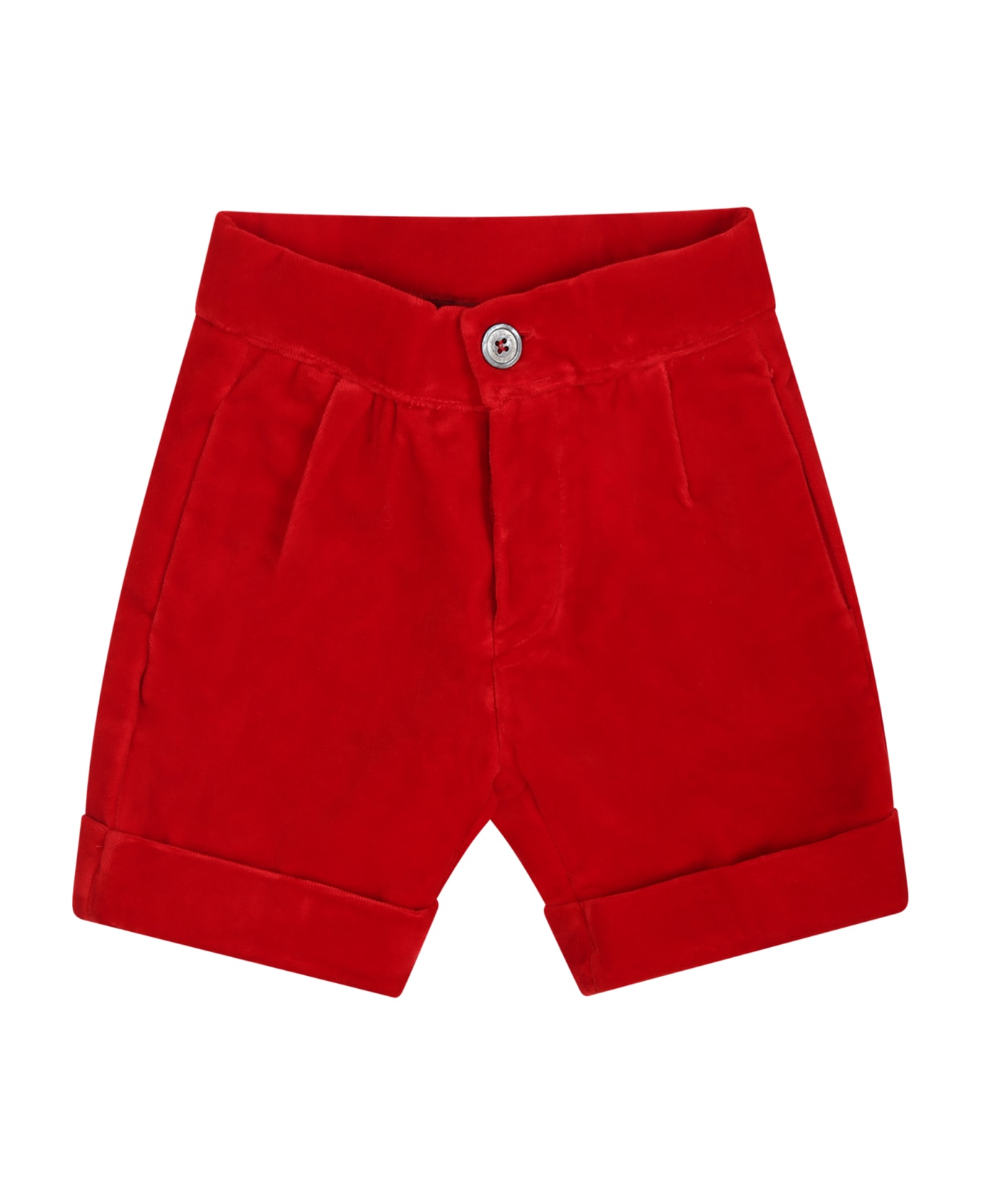 La stupenderia Red Shorts For Baby Boy - Red