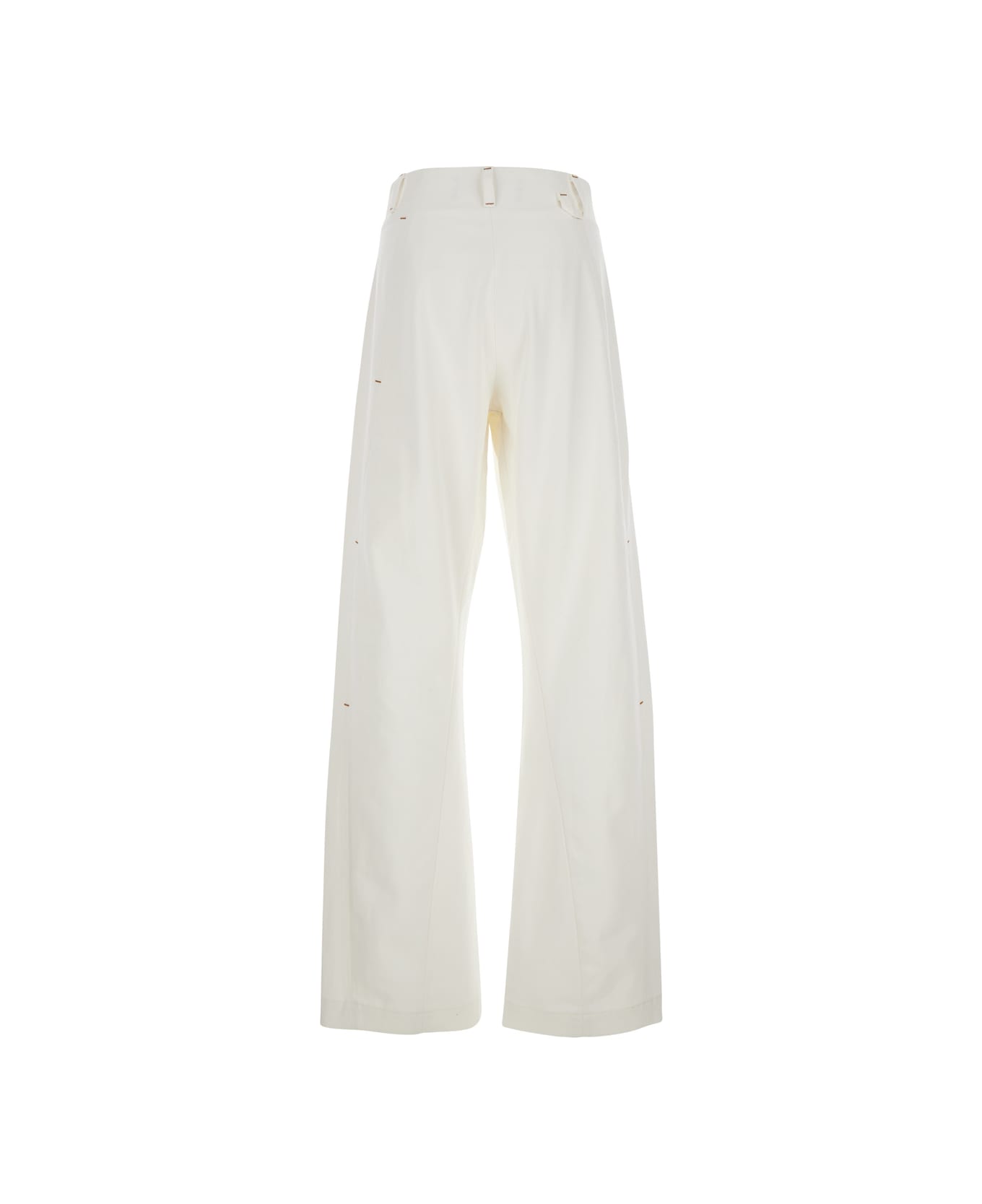 Jacquemus 'le De-nimes Scala' White Pants With Tapered Leg And Belt Loops In Cotton Man - White