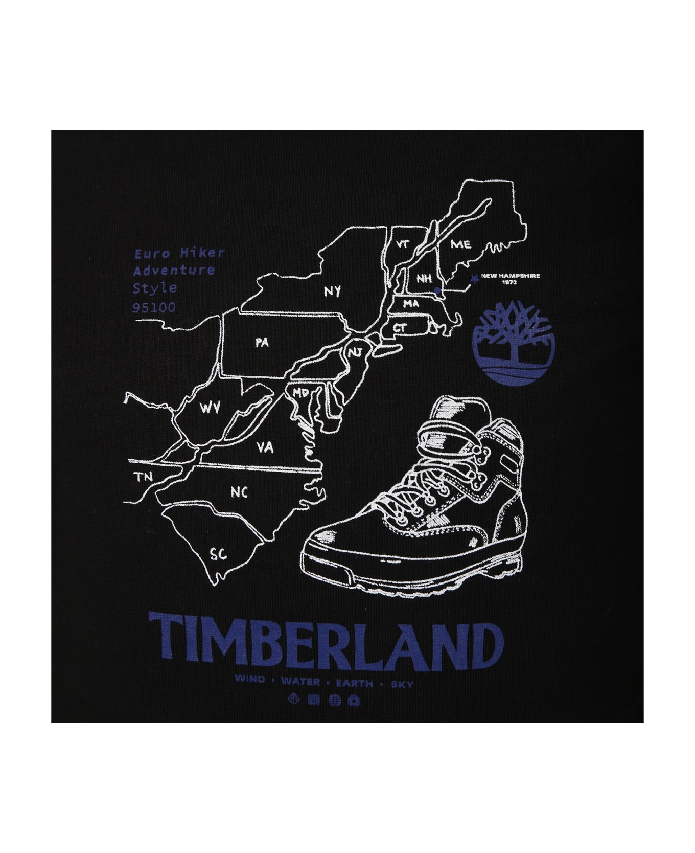 Timberland Black T-shirt For Boy With Logo - Black Tシャツ＆ポロシャツ