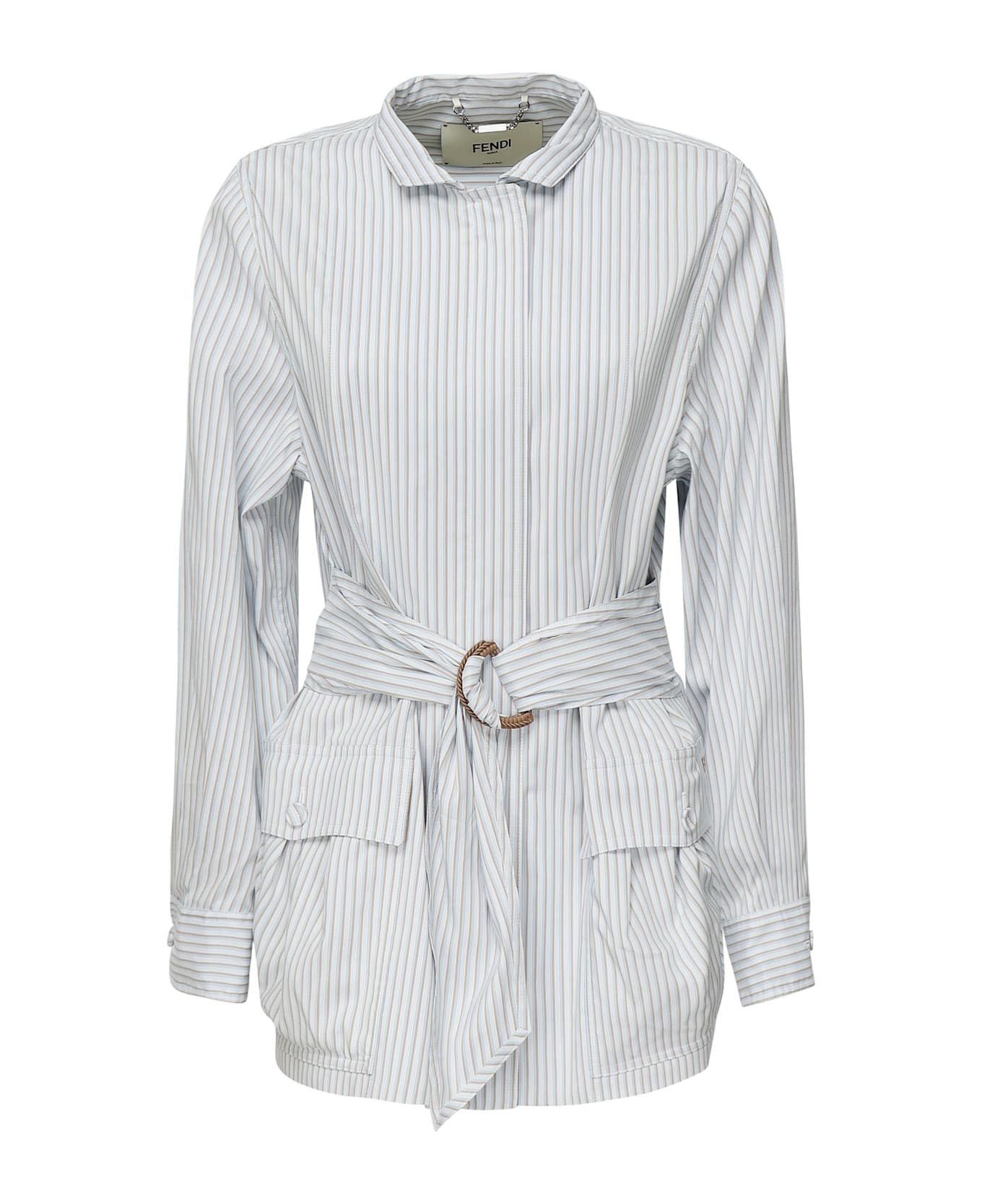 Fendi Cotton And Silk Blouson - Blue