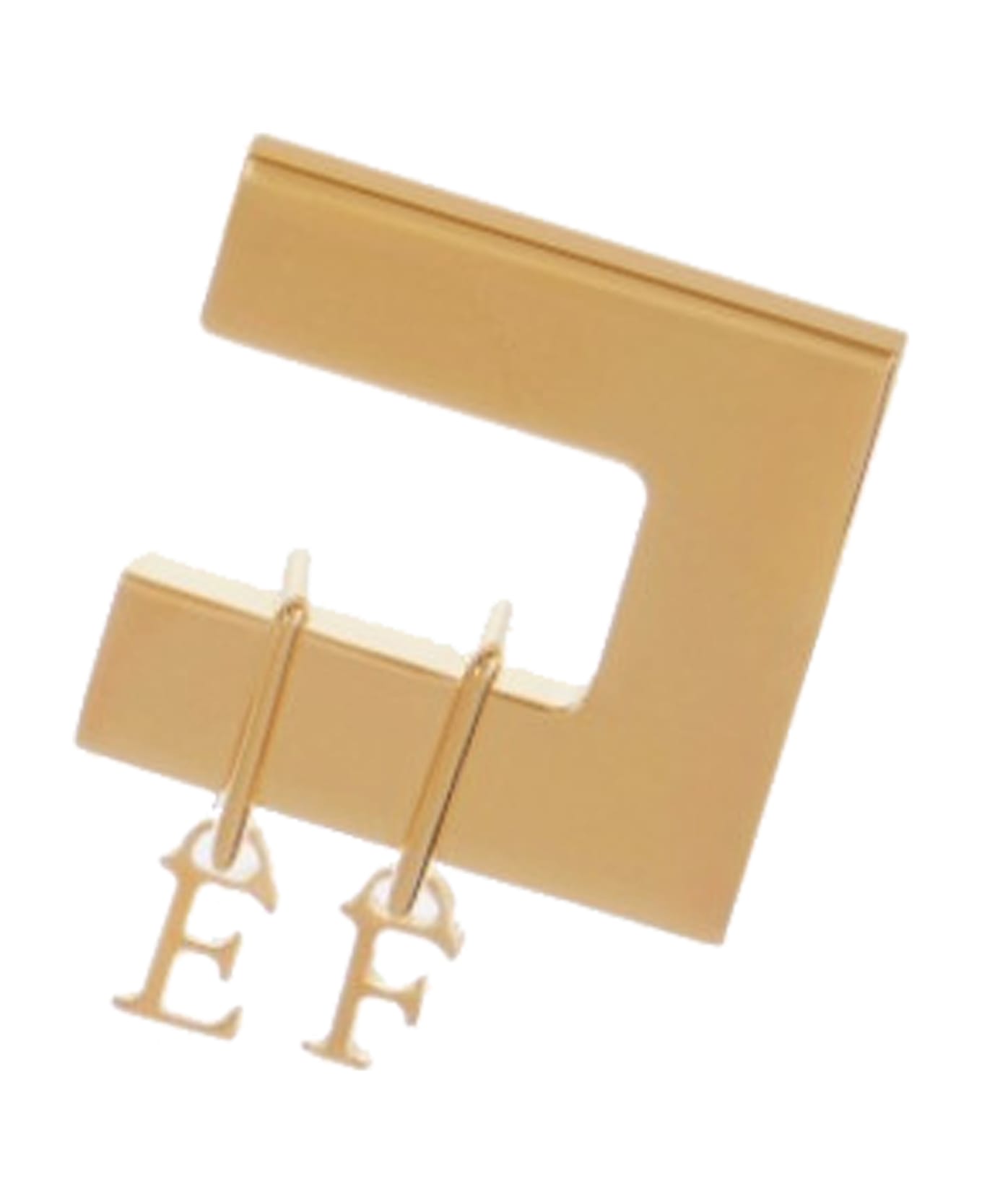 Elisabetta Franchi Logo Earrings - Golden