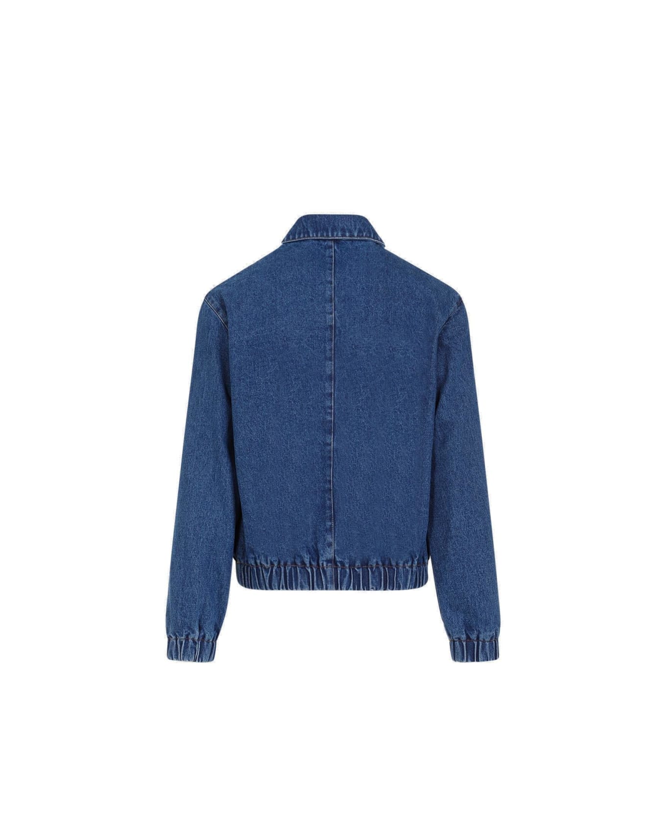 Ami Alexandre Mattiussi Paris De Coeur-plaque Zipped Denim Jacket - Blue ジャケット