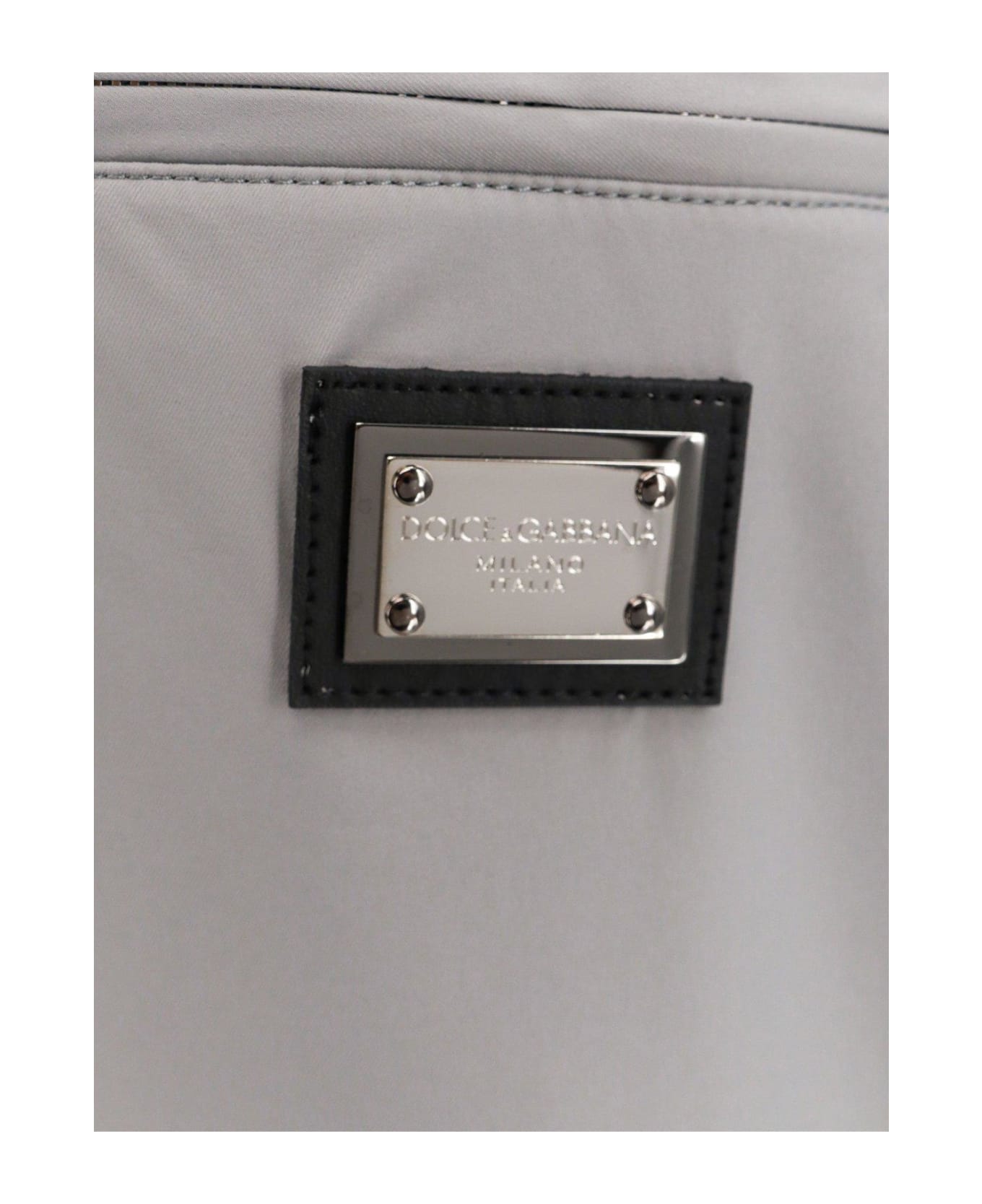 Dolce & Gabbana Logo Plaque Drawstring Trousers - Light Grey