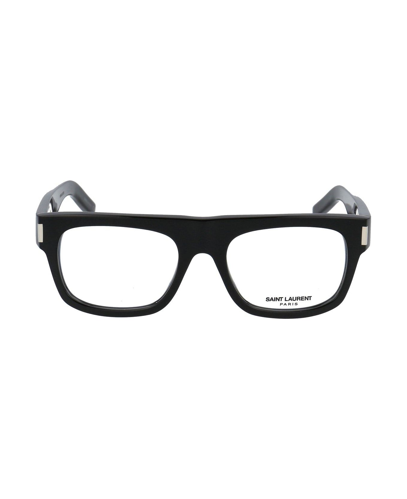 Saint Laurent Eyewear Square Frame Glasses - 001 black black transpare