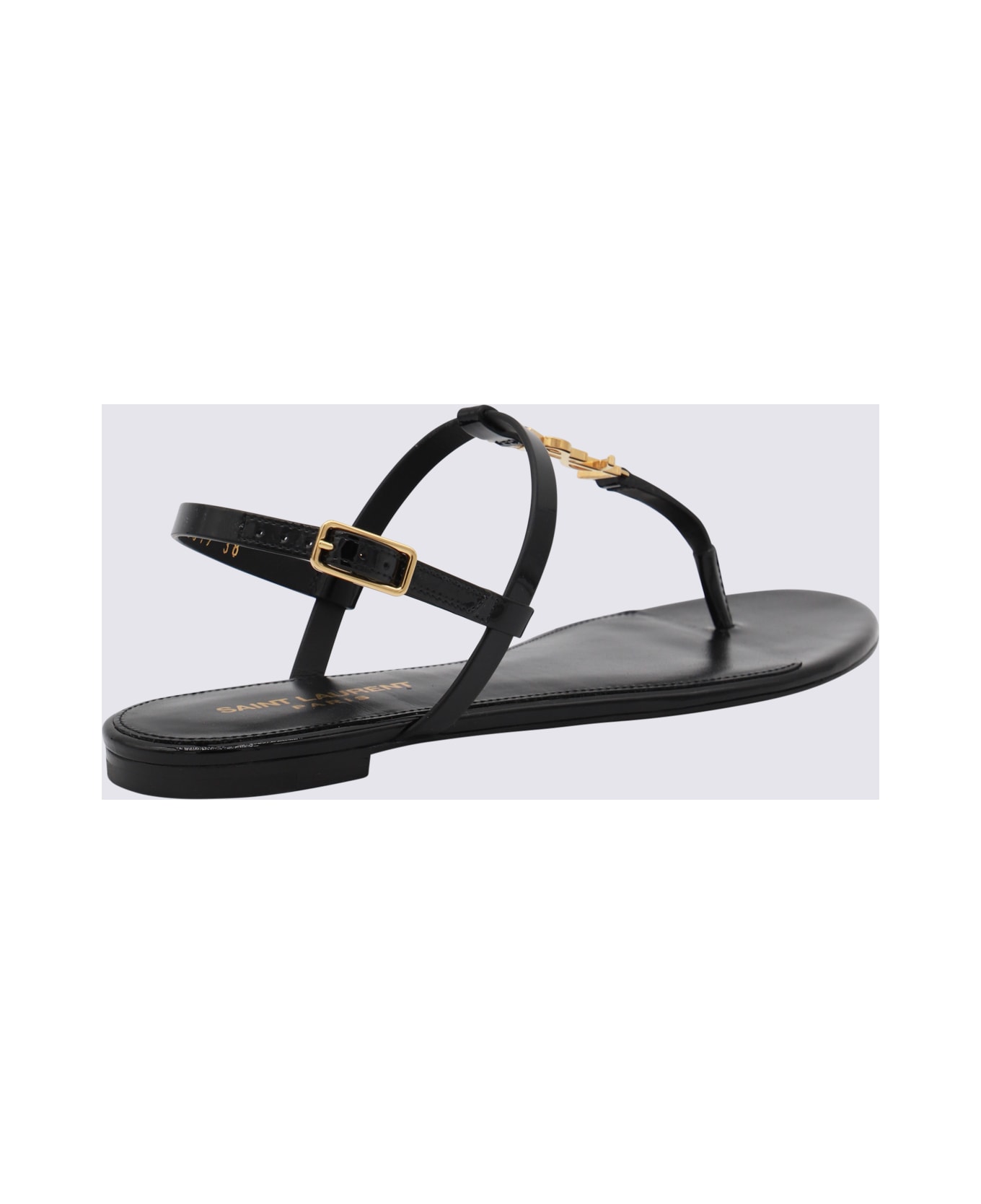 Saint Laurent Black Cassandra Flats - Black