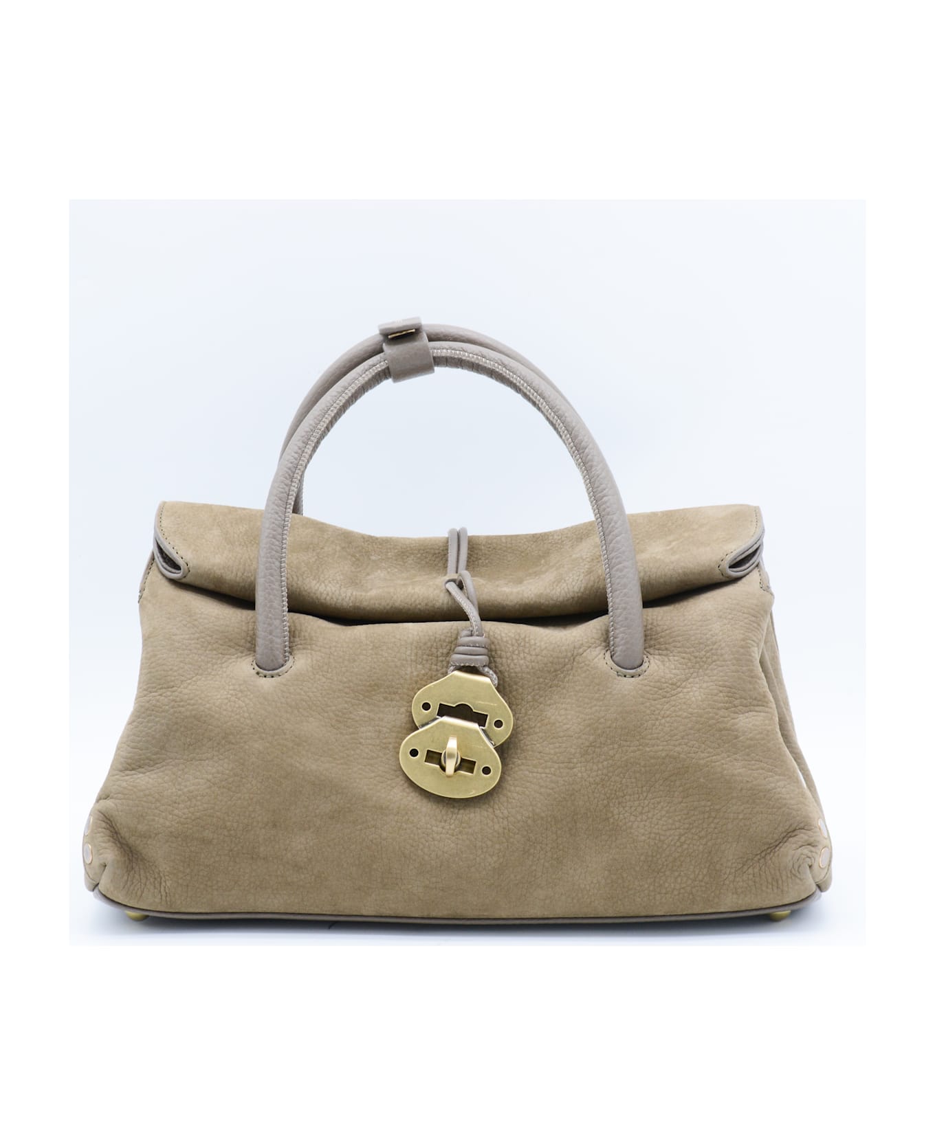Zanellato Beige Leather Dotta Jones Small Top Handle Bag - GREY VOLTOLINA