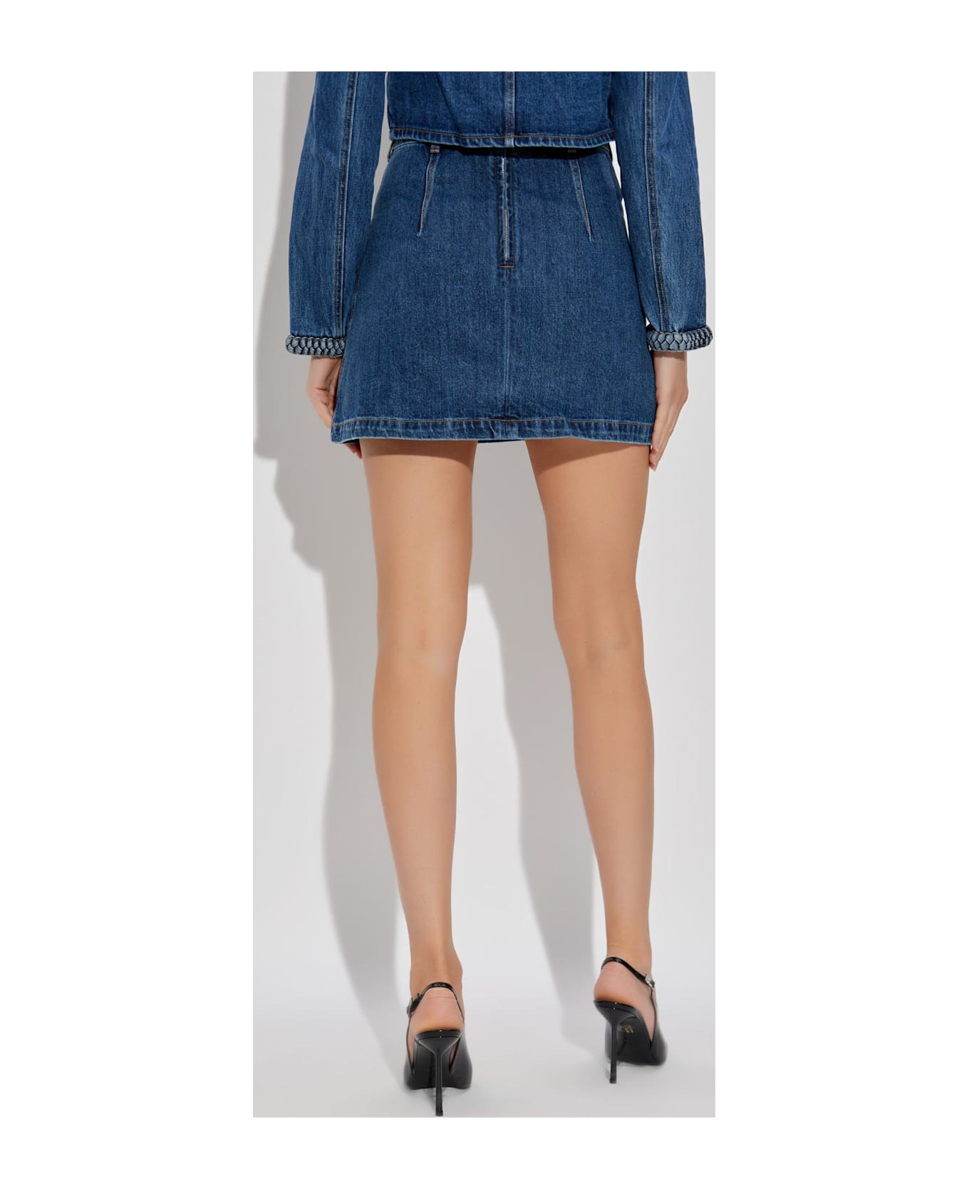 self-portrait Denim Skirt - BLUE
