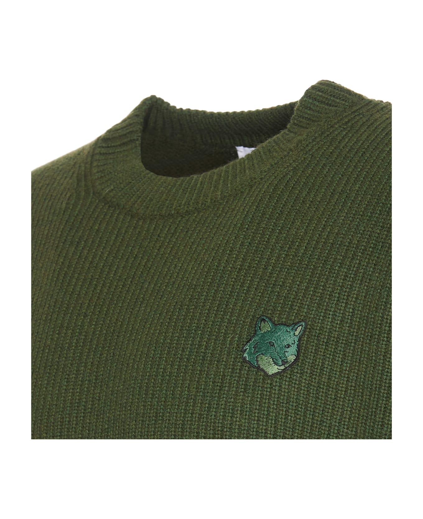 Maison Kitsuné Bold Fox Head Patch Sweater - Green