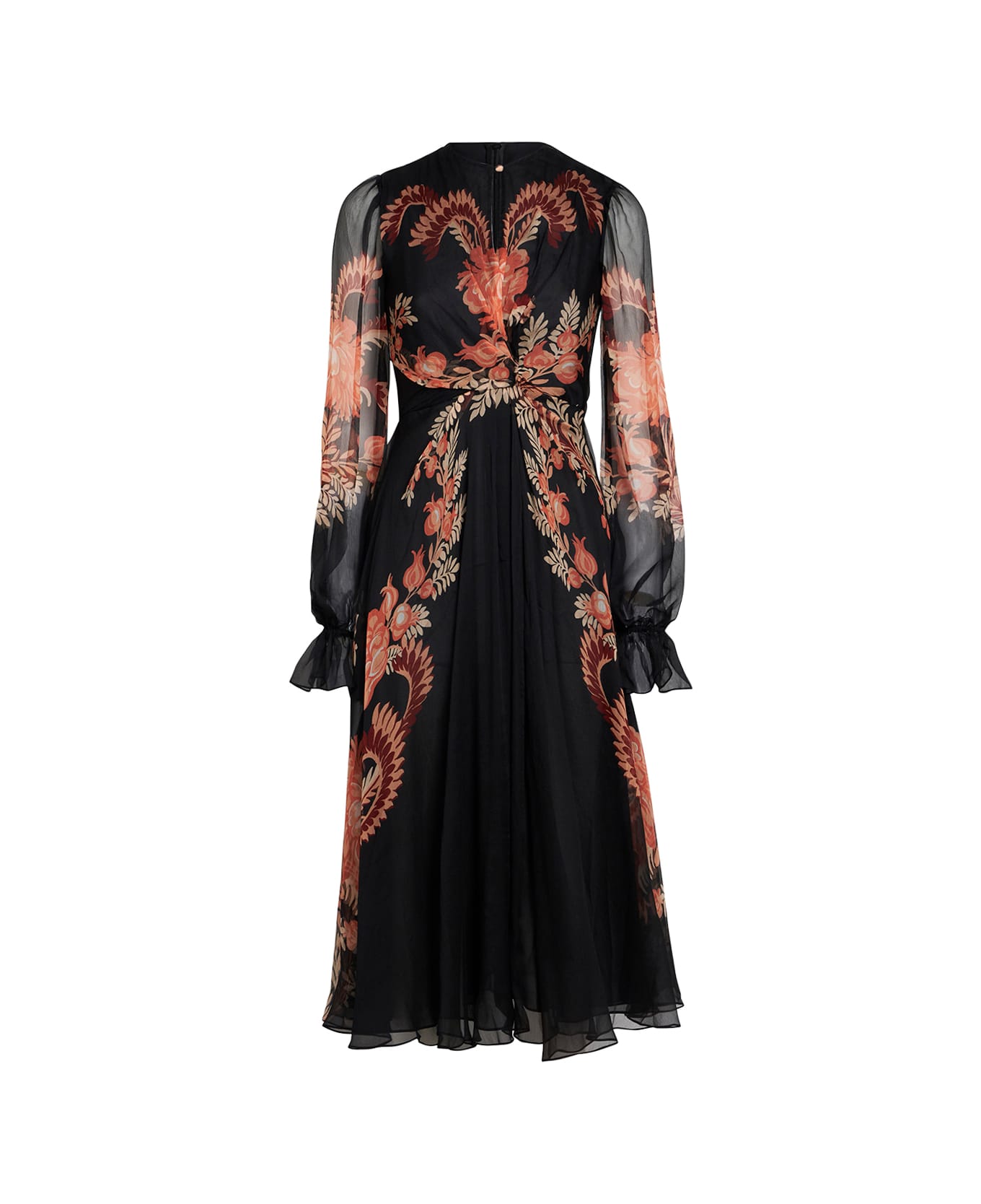 Etro Printed Black Chiffon Dress - Black