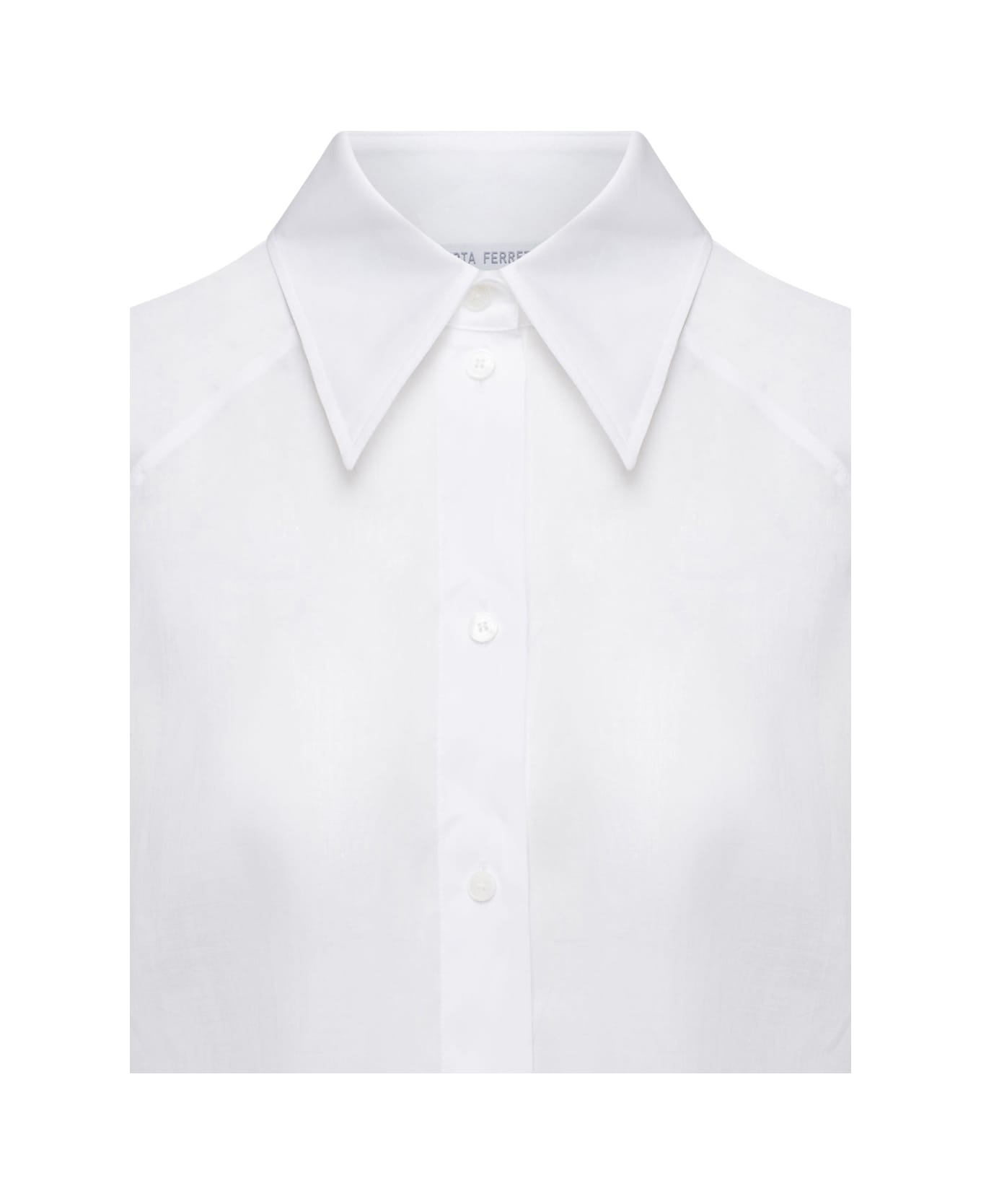 Alberta Ferretti White Maxi Shirt In Cotton Organza Woman - White