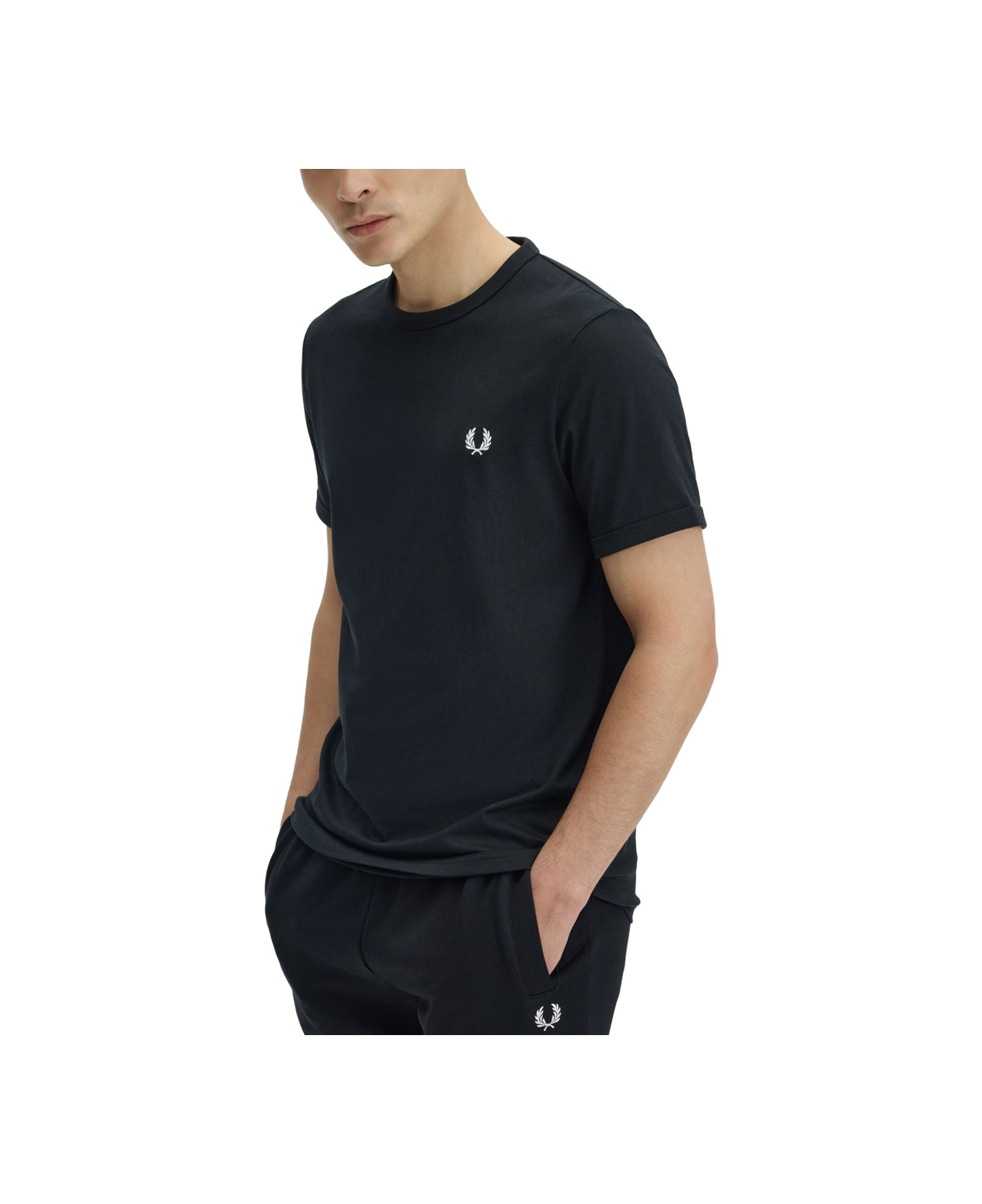 Fred Perry T-shirt With Logo - BLACK