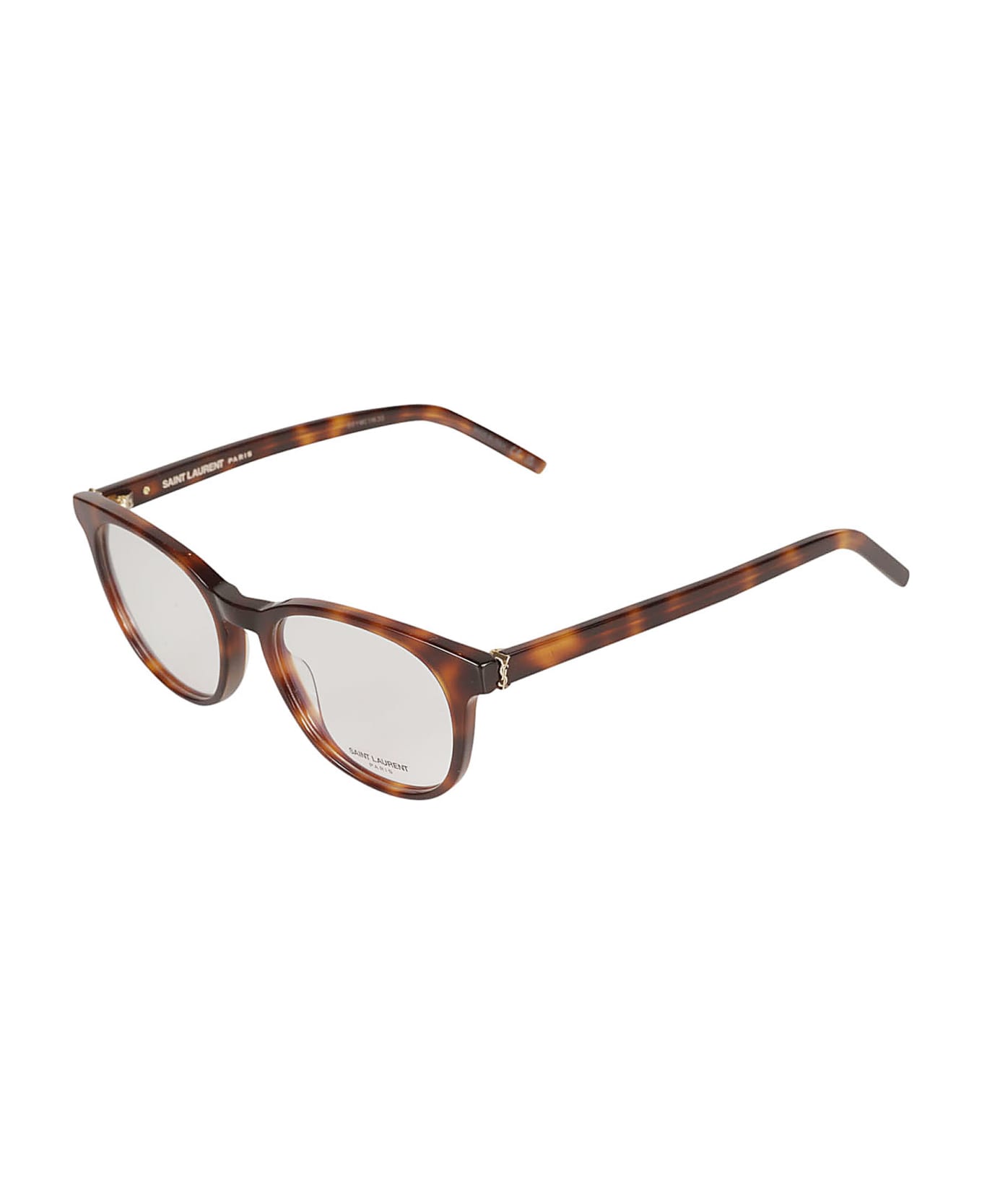 Saint Laurent Eyewear Ysl Hinge Oval Frame Glasses - Havana/Transparent アイウェア
