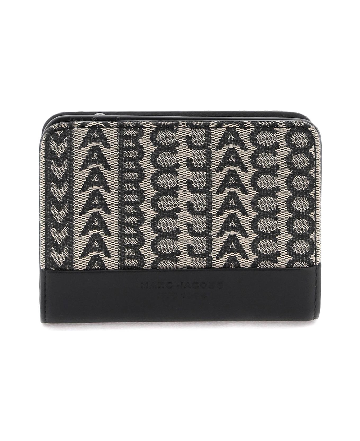 Marc Jacobs The Monogram Jacquard Mini Compact Wallet - BEIGE MULTI (Black)