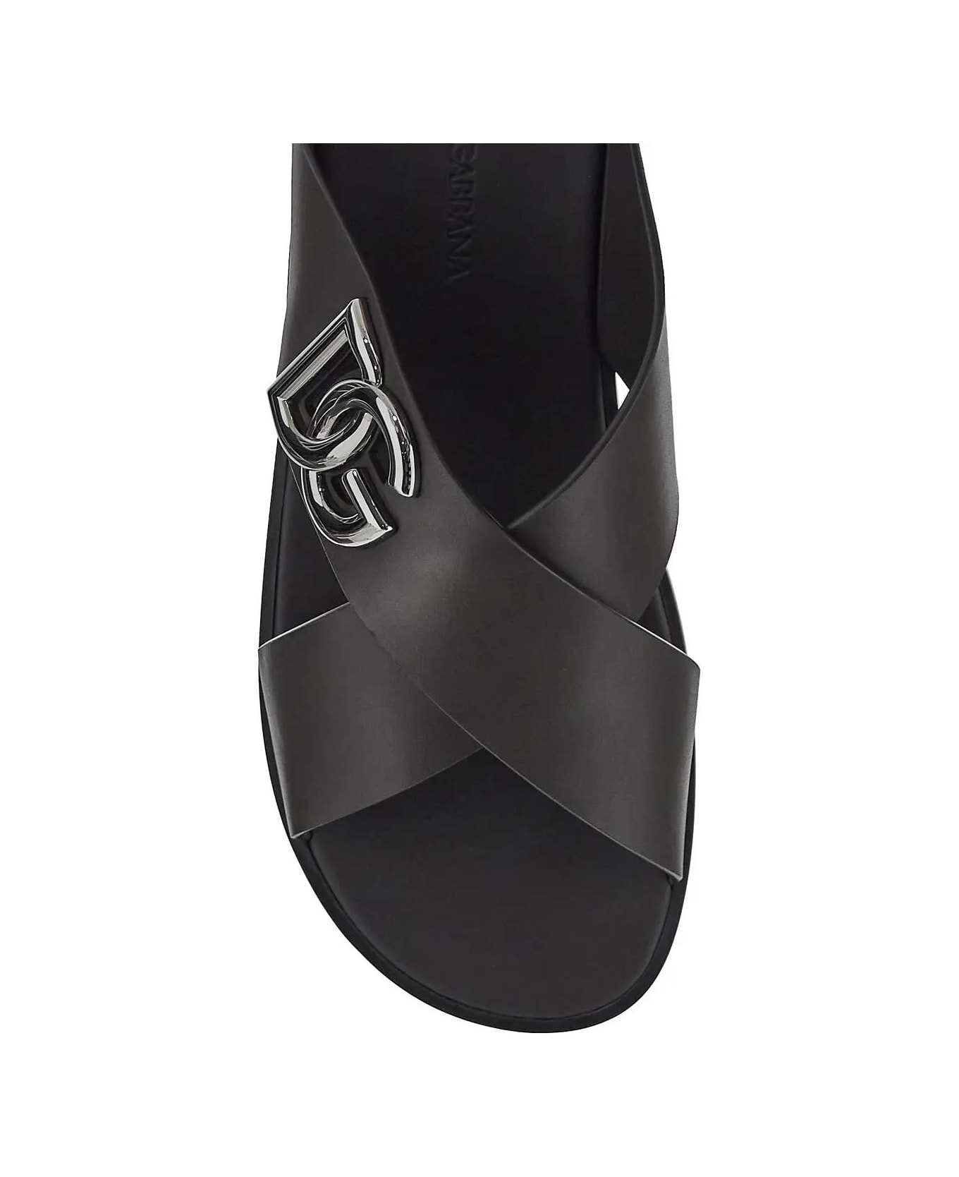 Dolce & Gabbana Leather Sandals - BLACK
