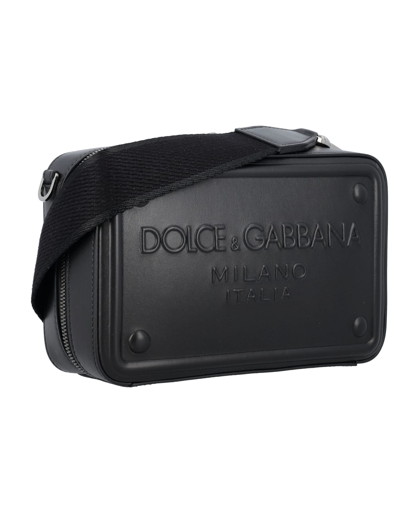 Dolce & Gabbana Embossed Logo Cross-body Bag - BLACK