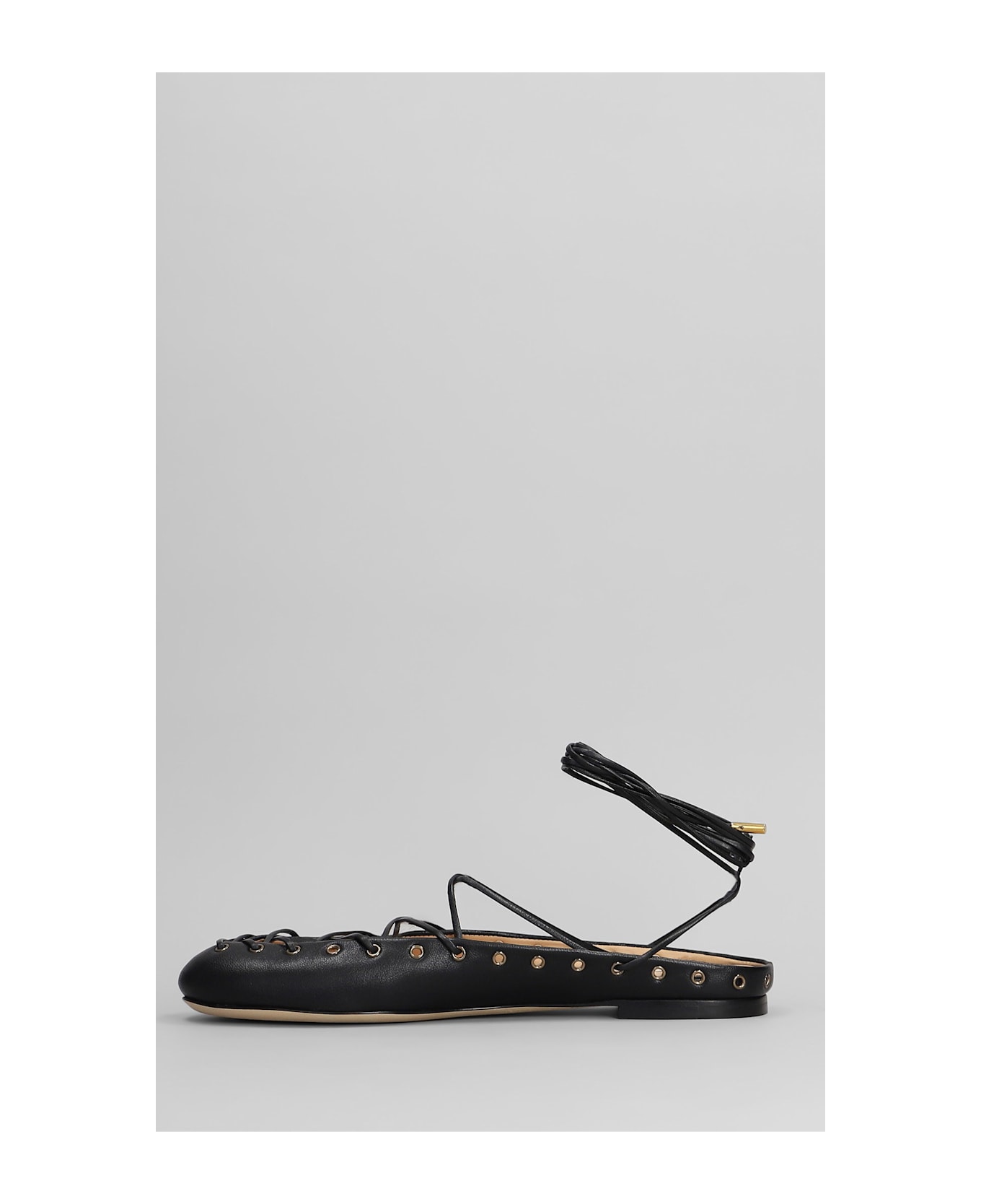 Chloé Ghillies Ballet Flats In Black Leather - black
