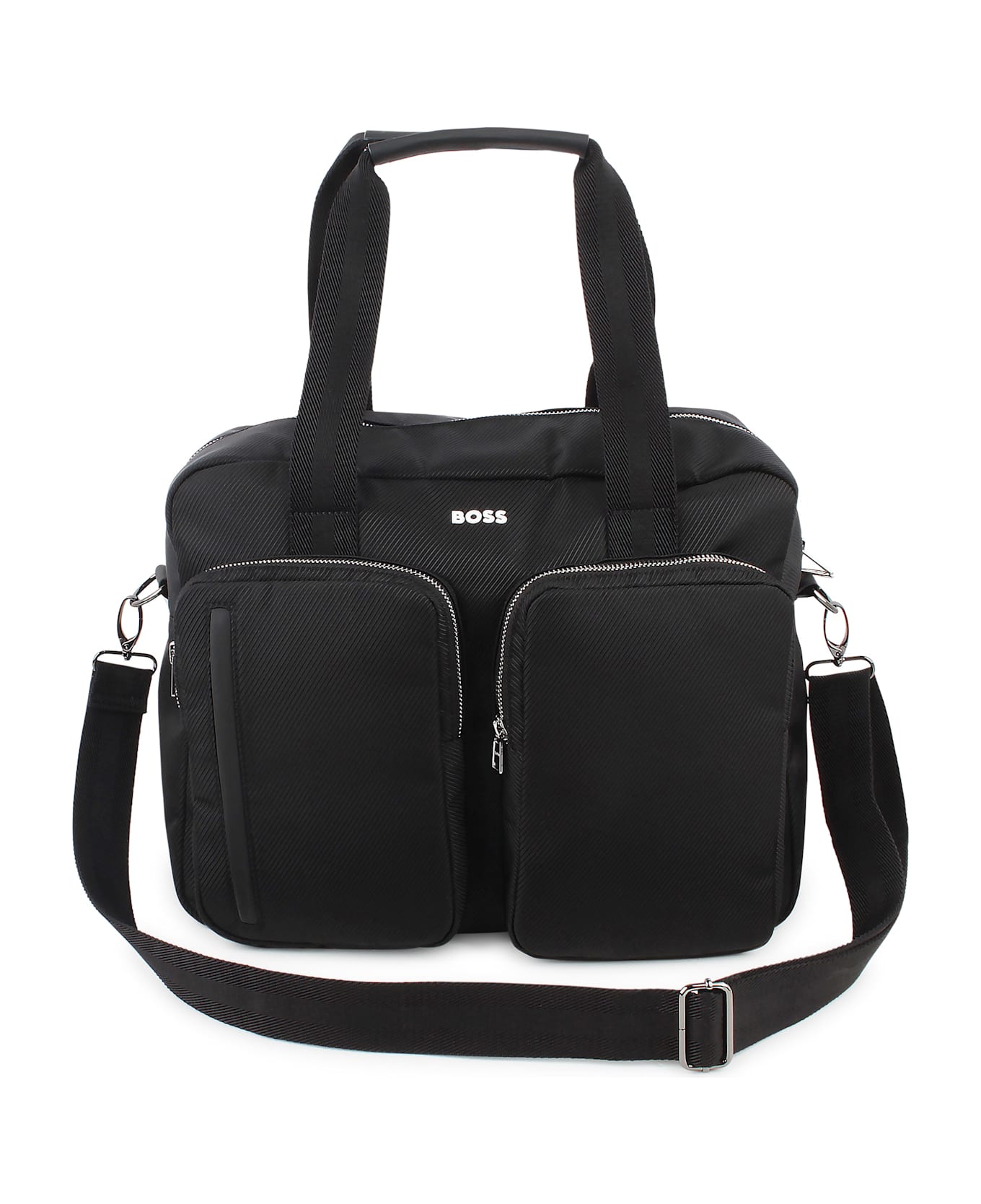 Hugo Boss Borsa Fasciatoio Con Applicazione - Black