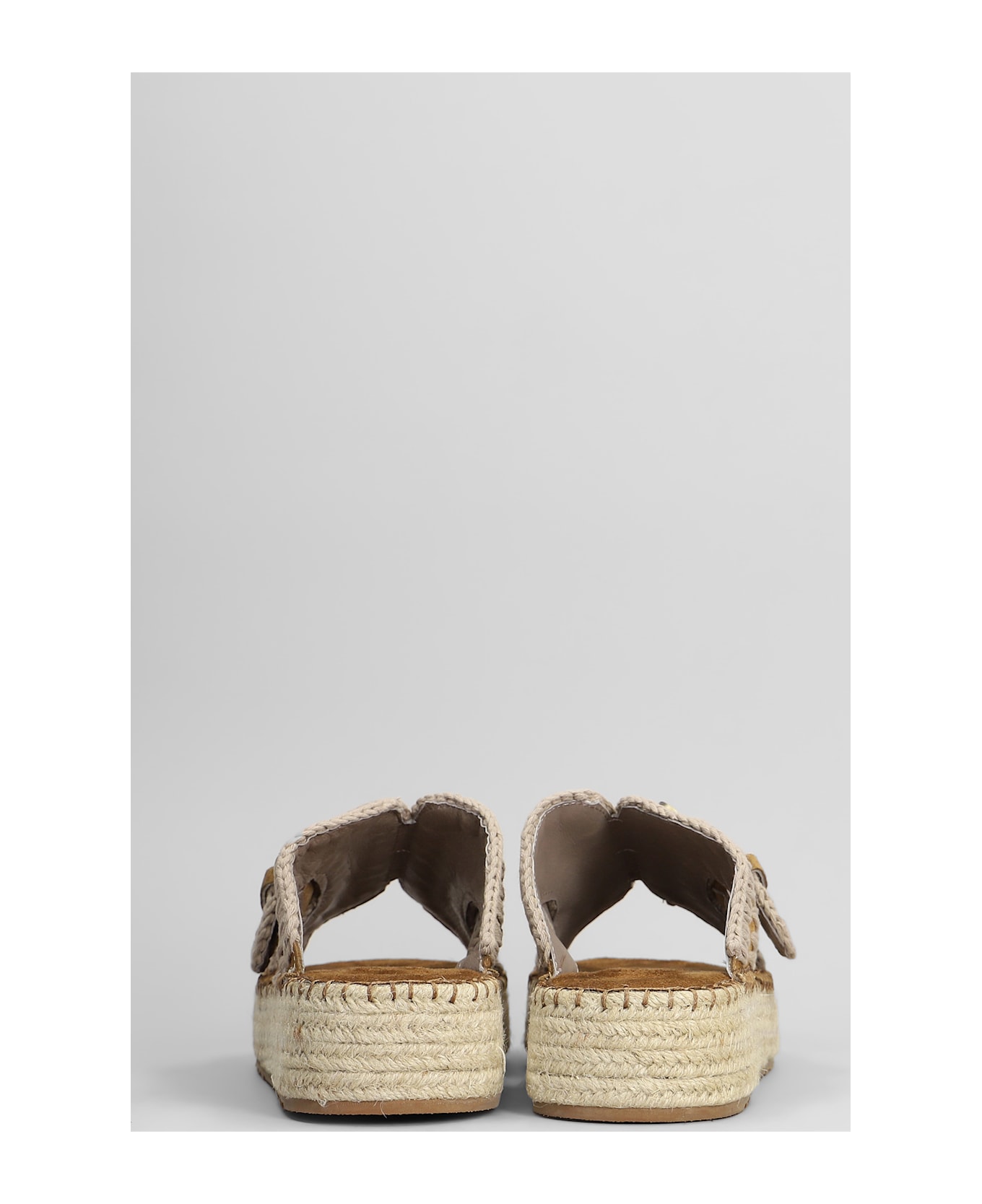 Mou Jute Sandal Sandals In Leather Color Suede - leather color
