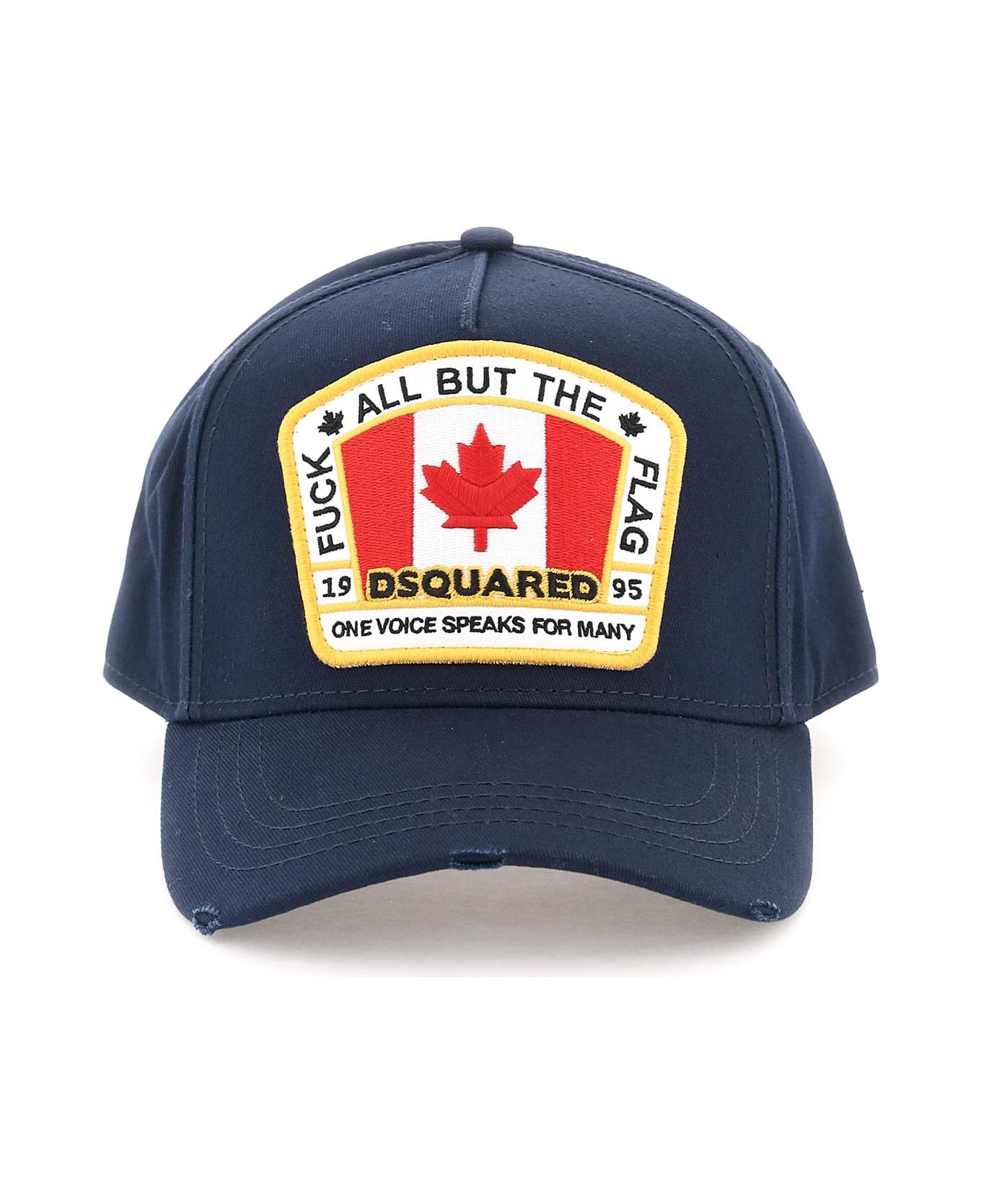 Dsquared2 Canadian Flag Baseball Cap - NAVY
