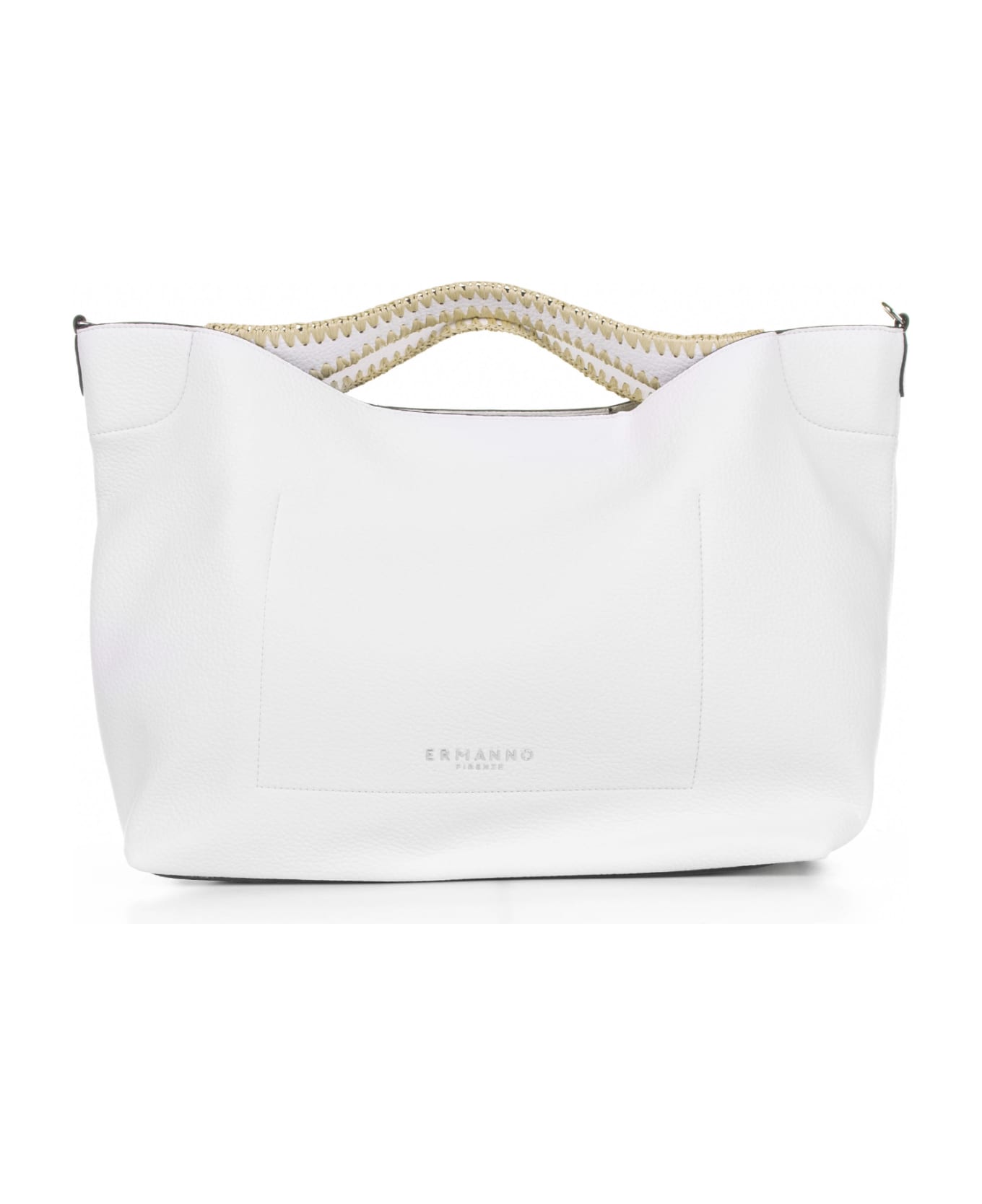 Ermanno Scervino Rachele Large White Leather Handbag - BIANCO