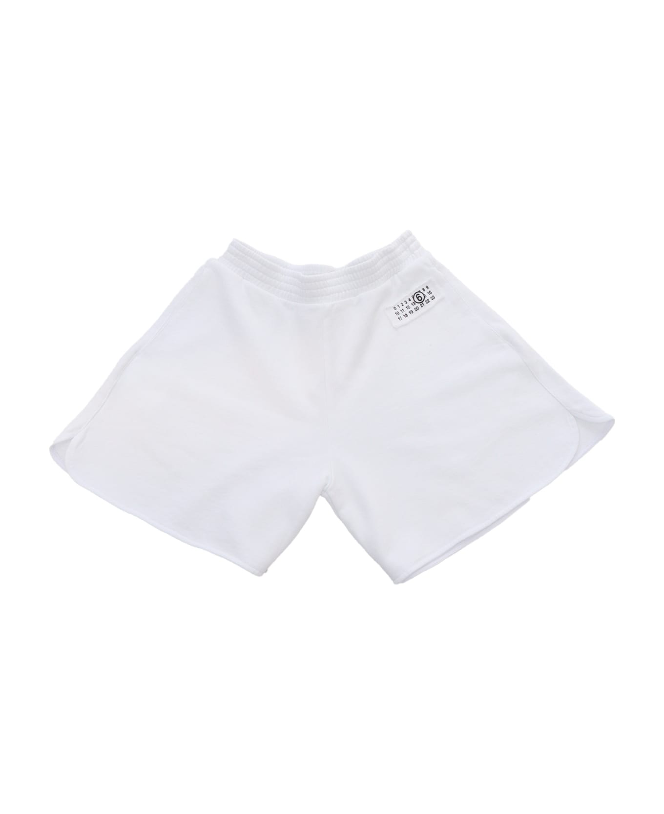MM6 Maison Margiela White Sweatshirt Shorts - WHITE