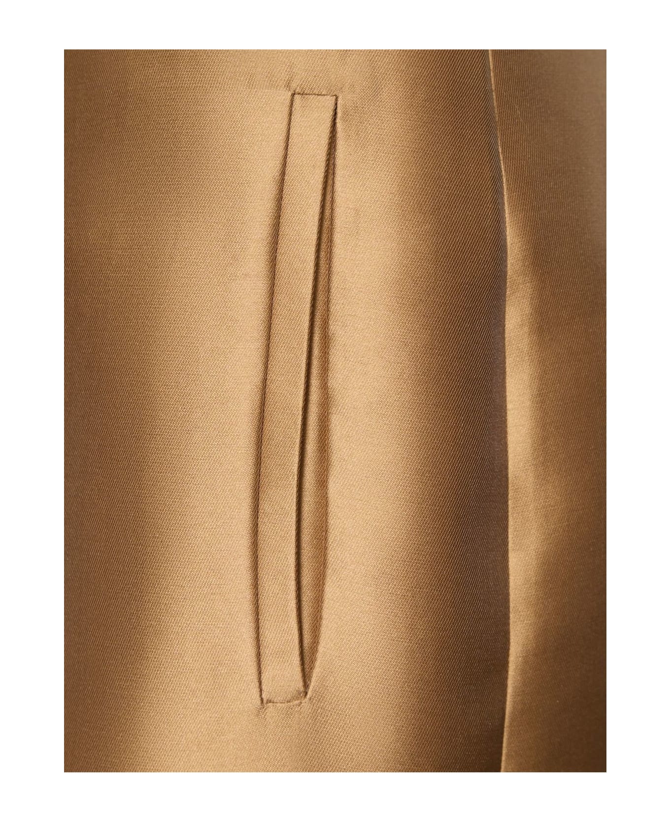 Alberta Ferretti Tailored-cut Mikado Cigarette Pants - Brown ボトムス