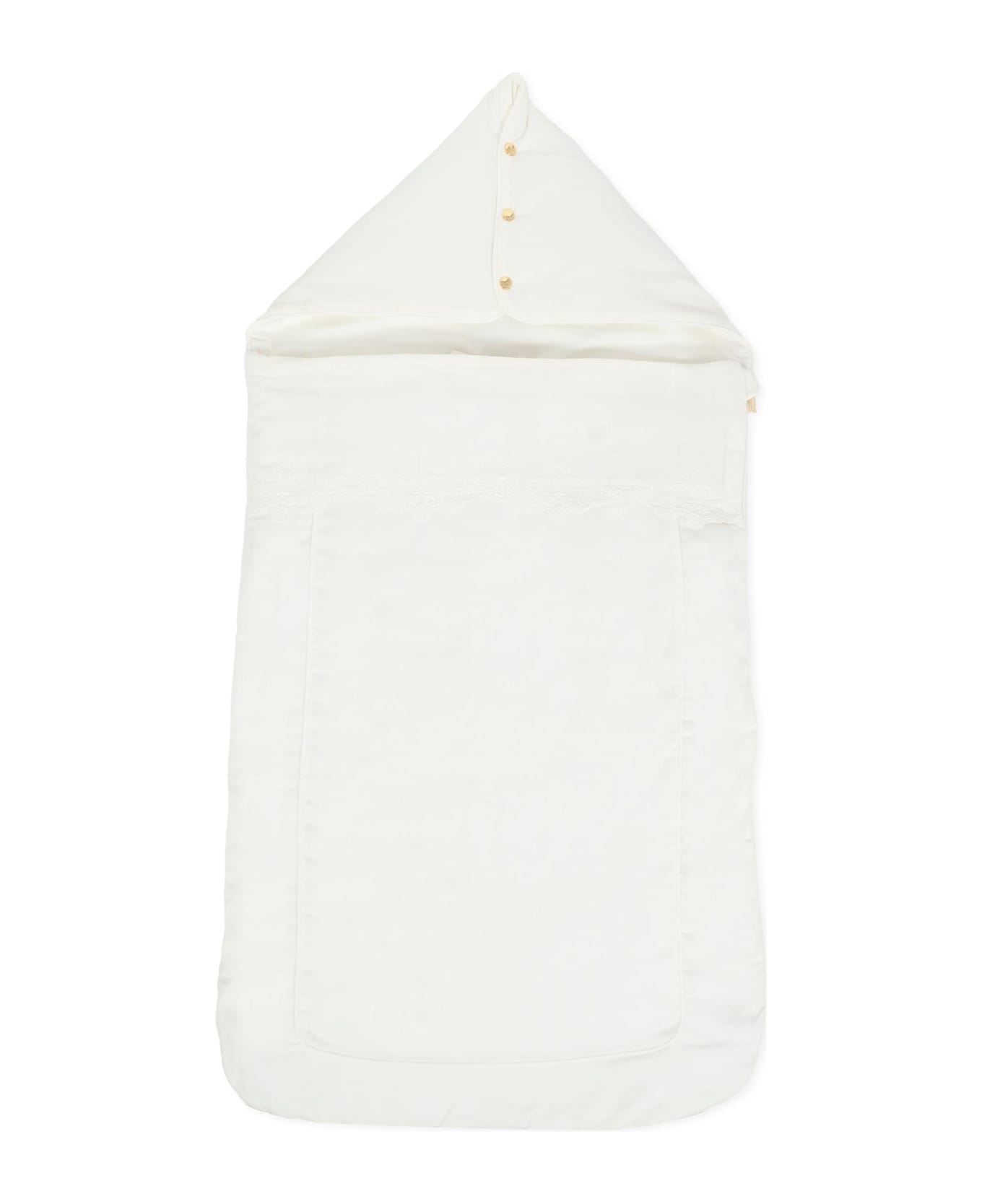 Chloé White Sleeping Bag For Baby Girl With Flowers - White
