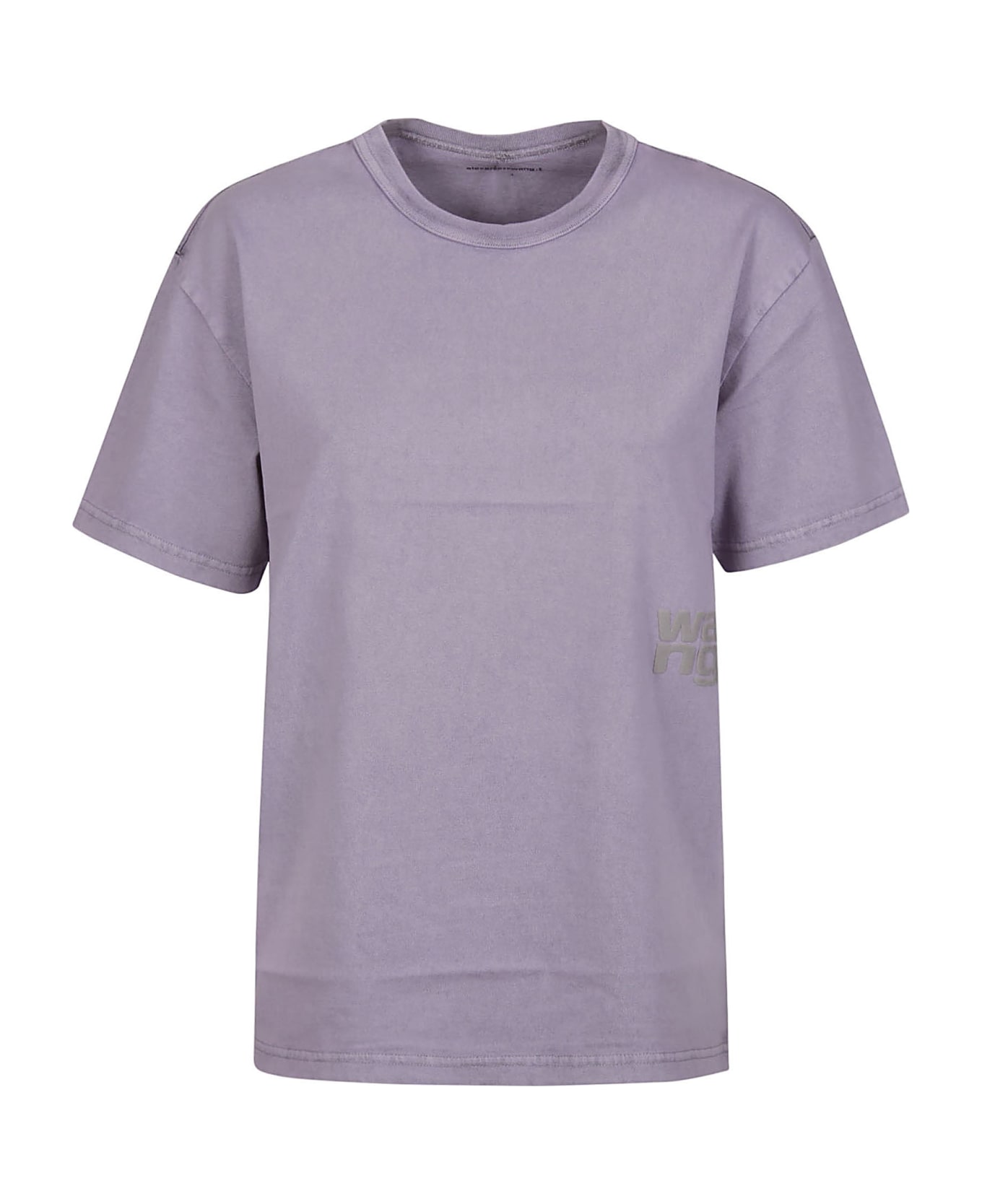 T by Alexander Wang Puff Logo Bound Neck Essential T-shirt - A Acid Pink Lavender